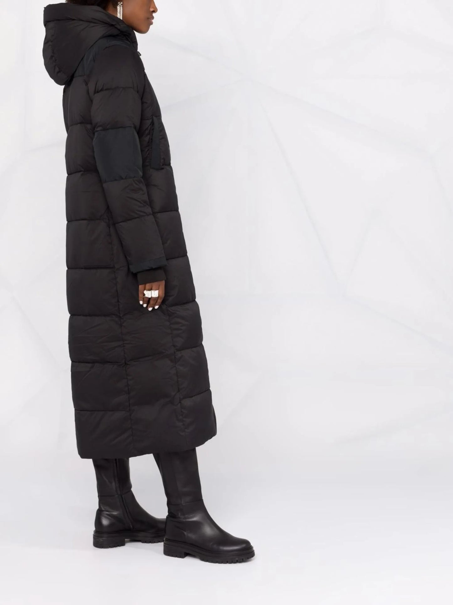 quilted-finish down coat
