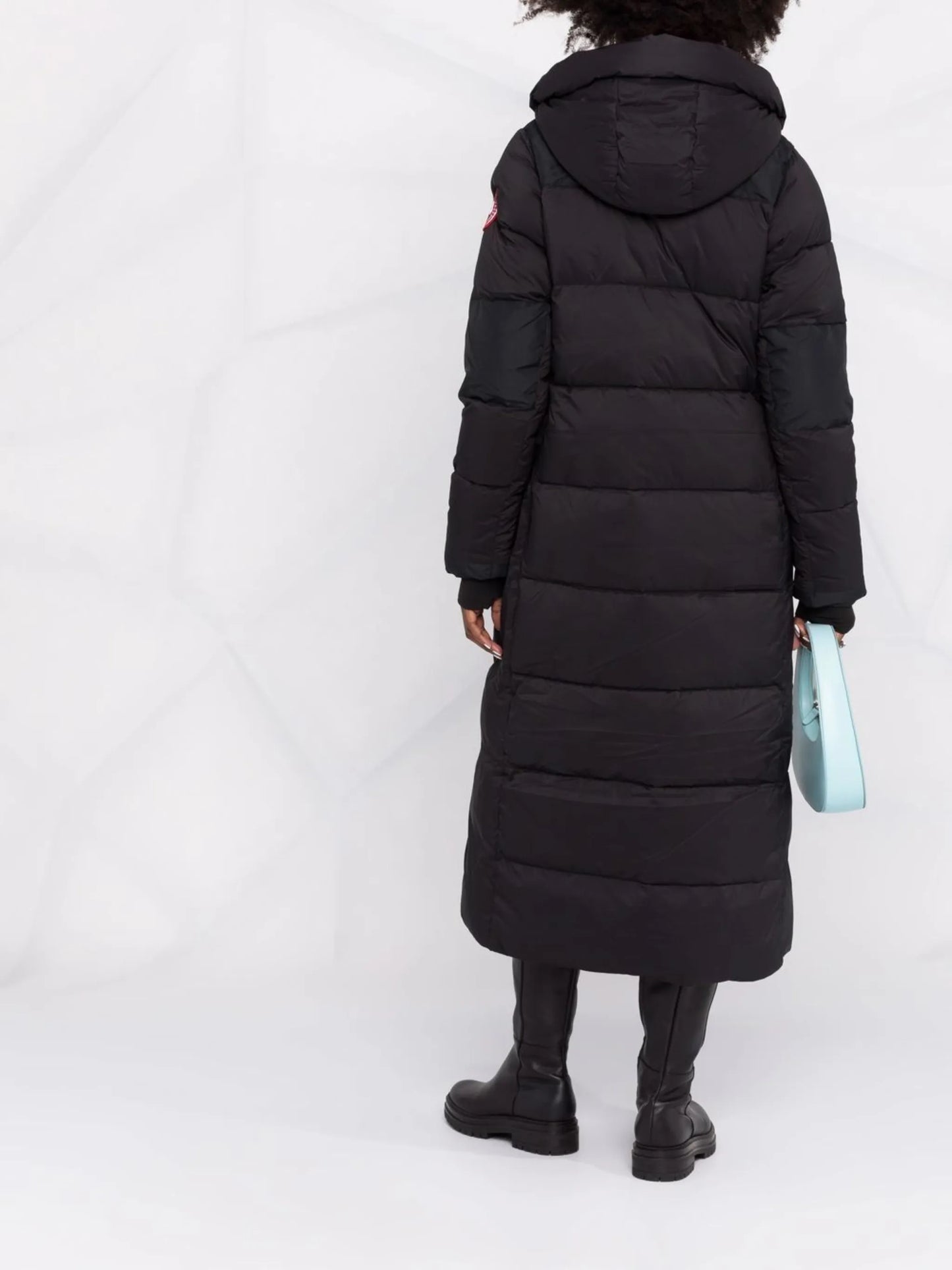quilted-finish down coat