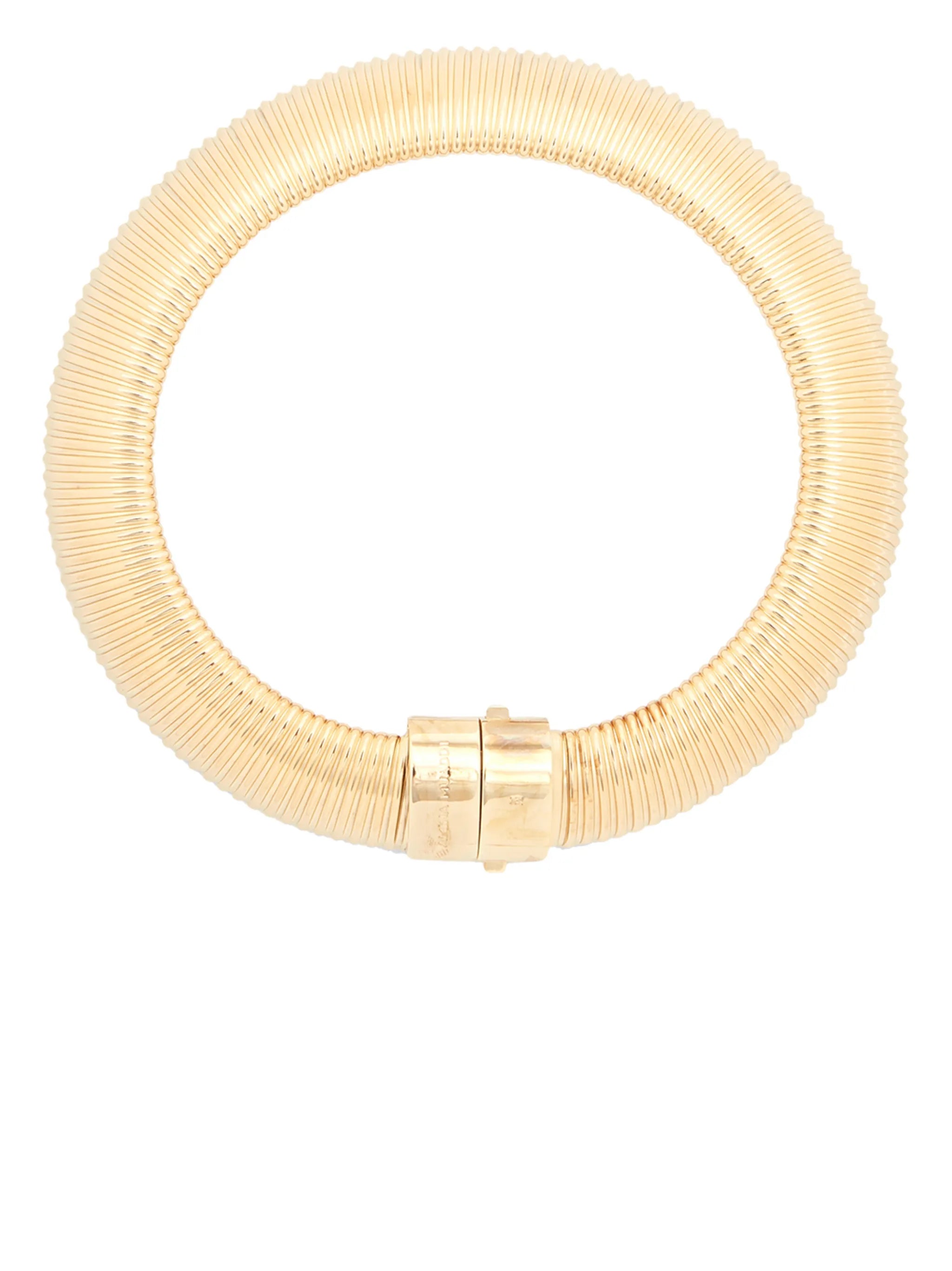 ribbed-detail choker necklace