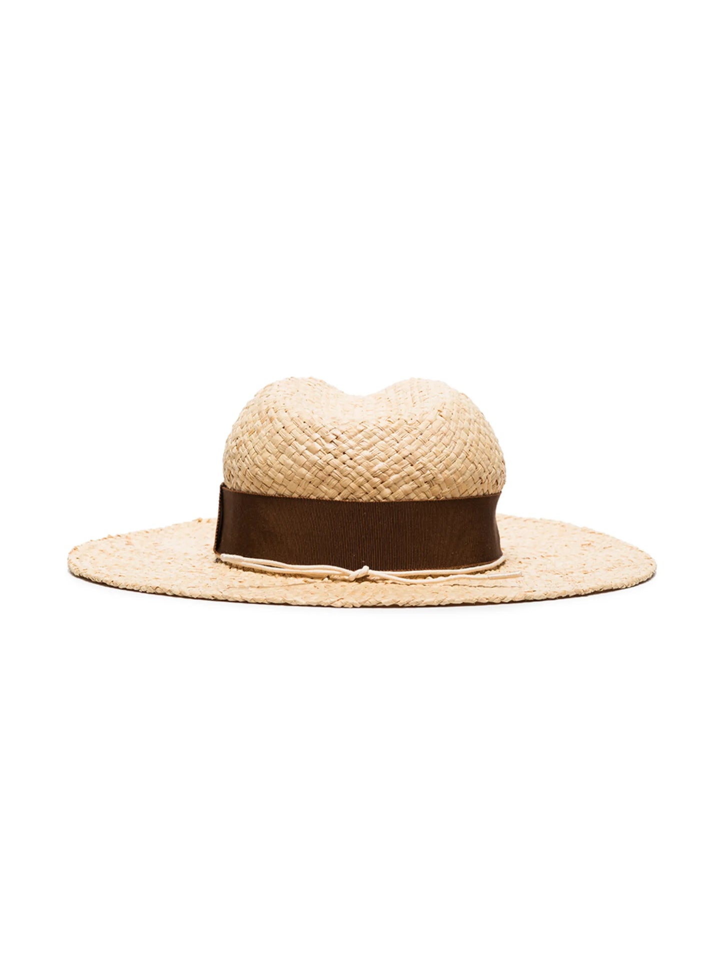 chain-embellished Fedora straw hat