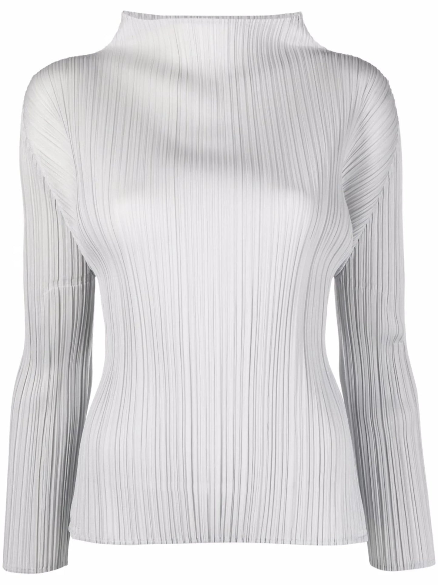 plissé-detail mock neck top