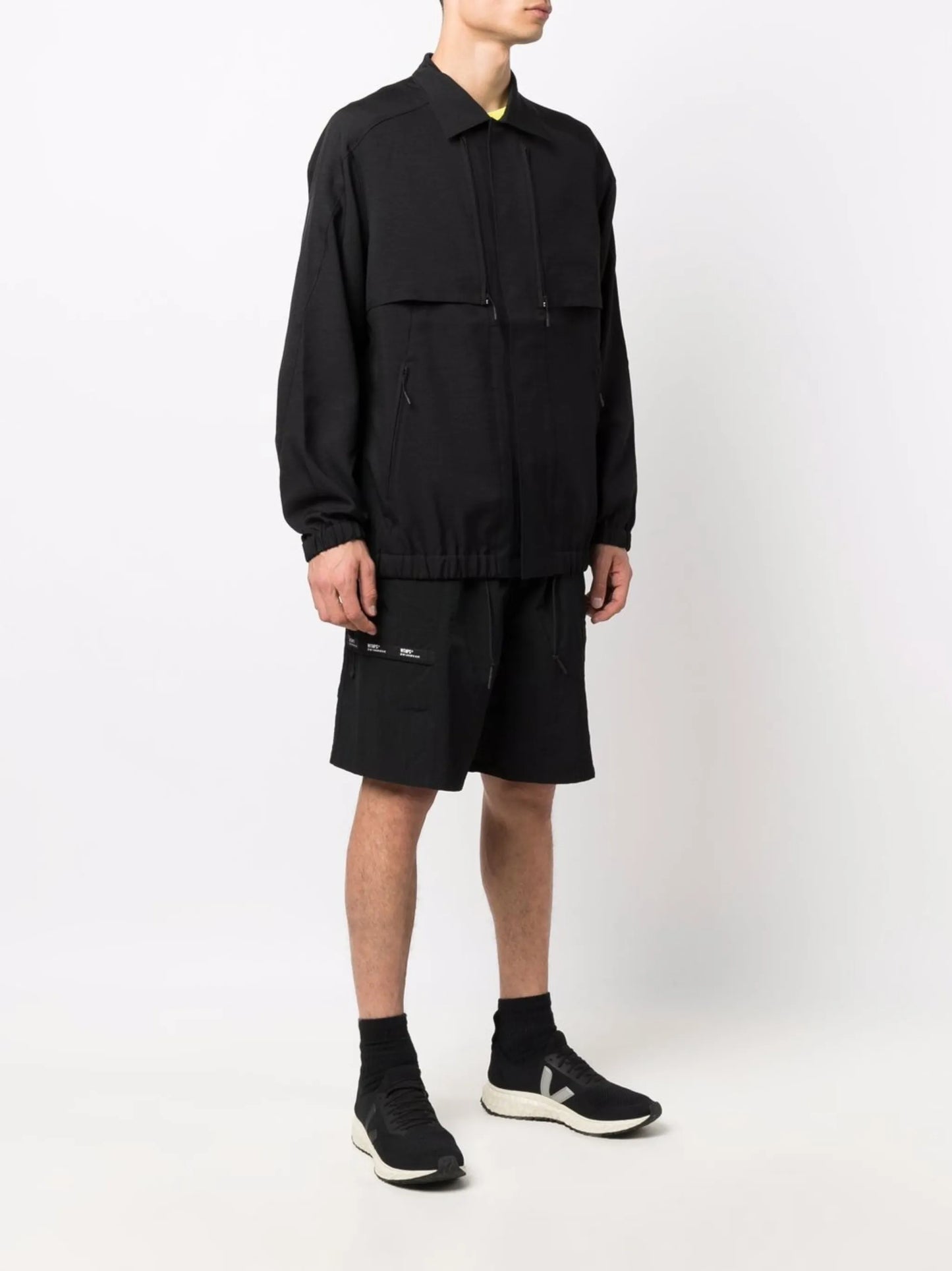 drawstring shirt jacket