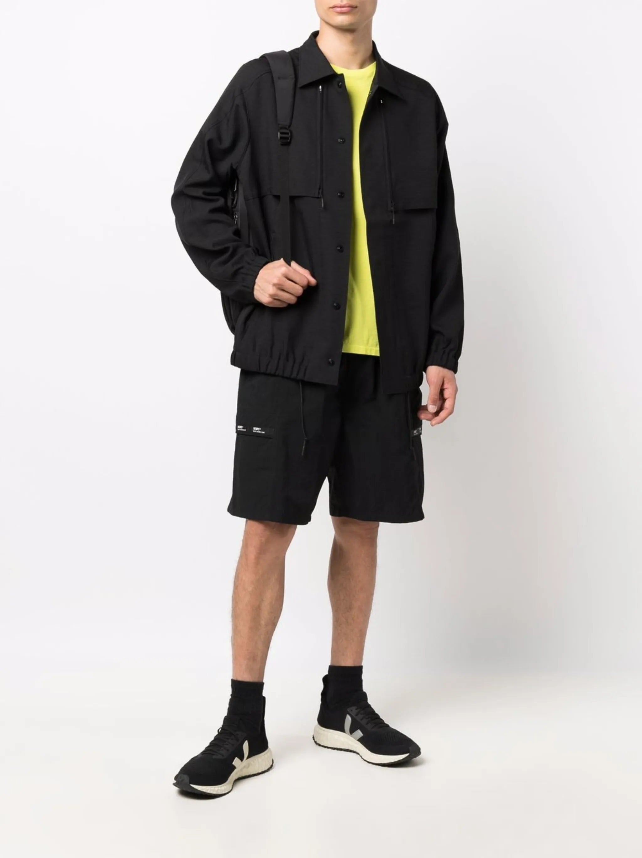 drawstring shirt jacket