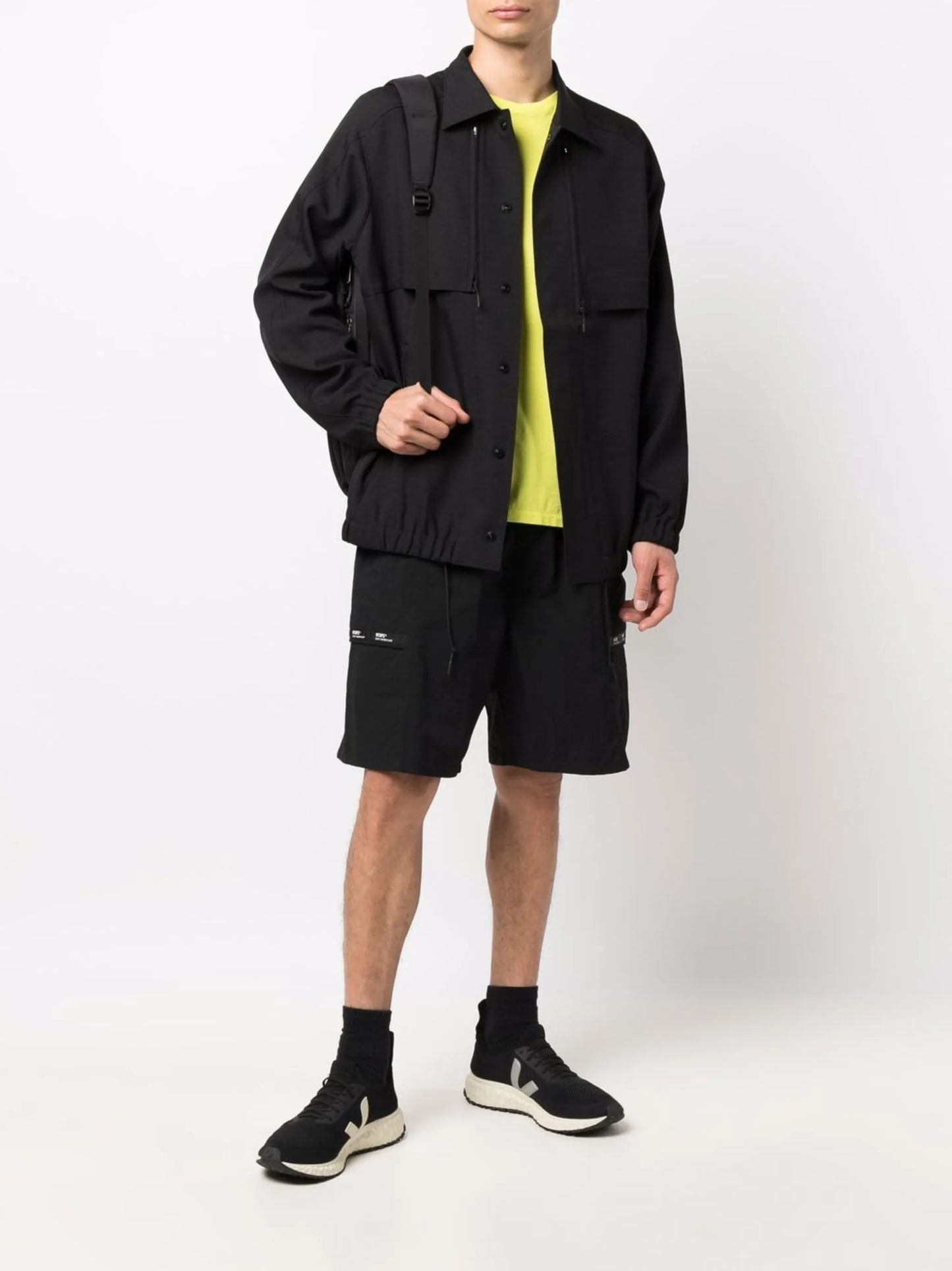 drawstring shirt jacket