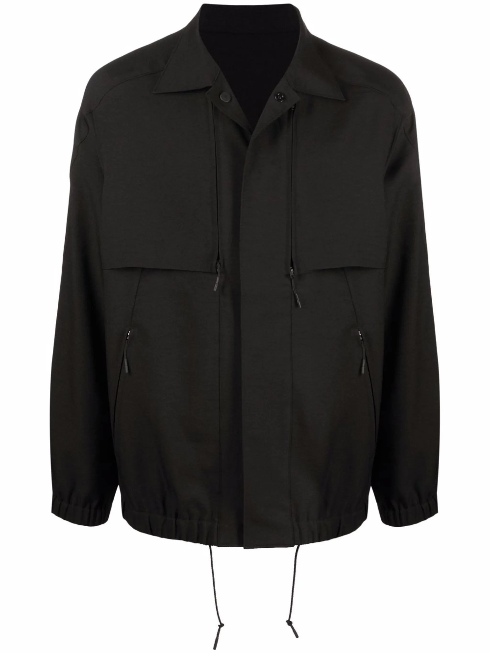 drawstring shirt jacket