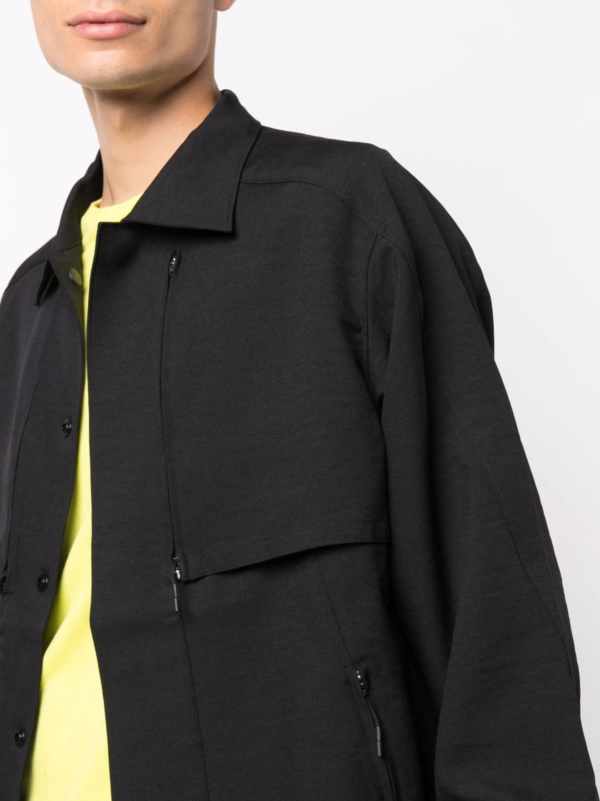 drawstring shirt jacket