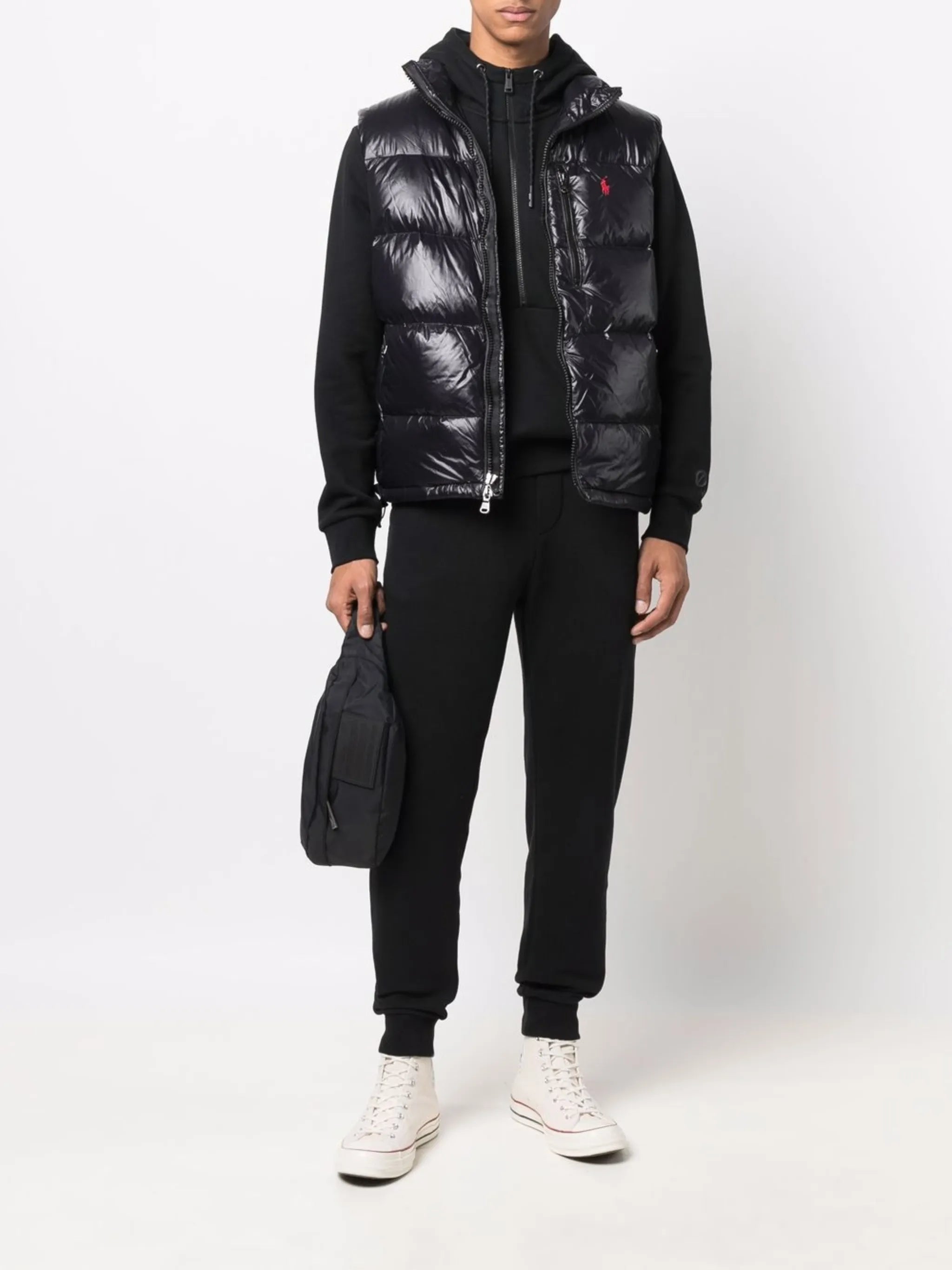 embroidered logo gilet jacket
