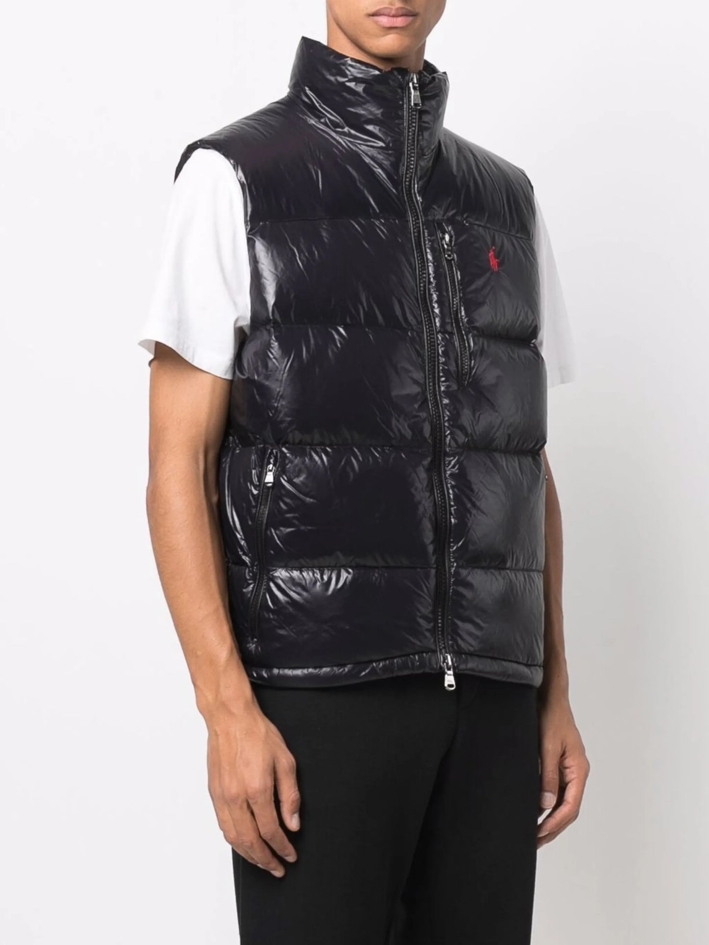 embroidered logo gilet jacket