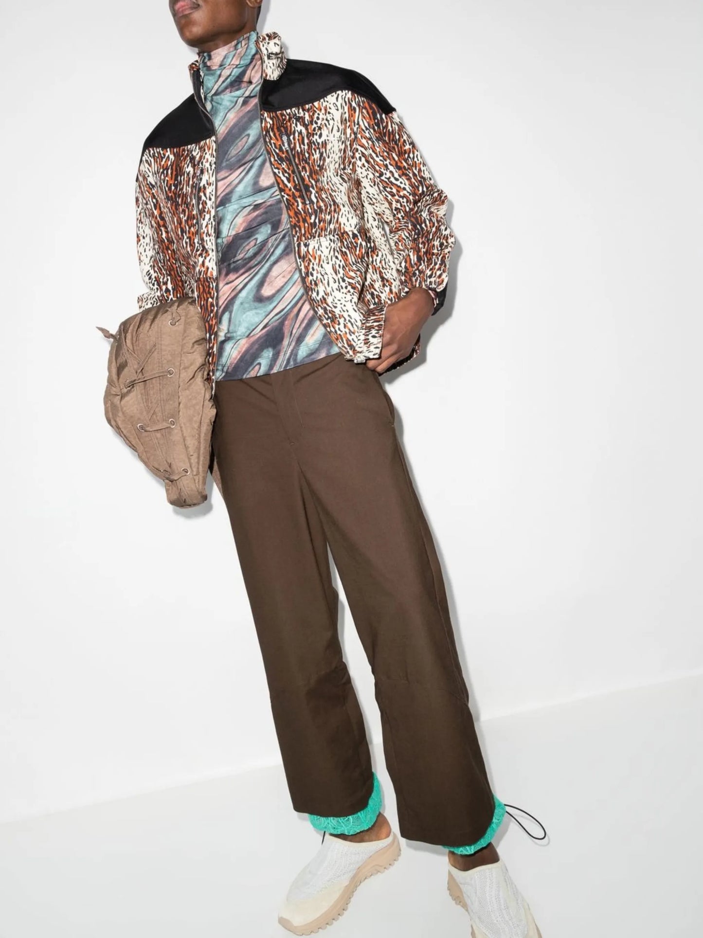 leopard print hooded jacket