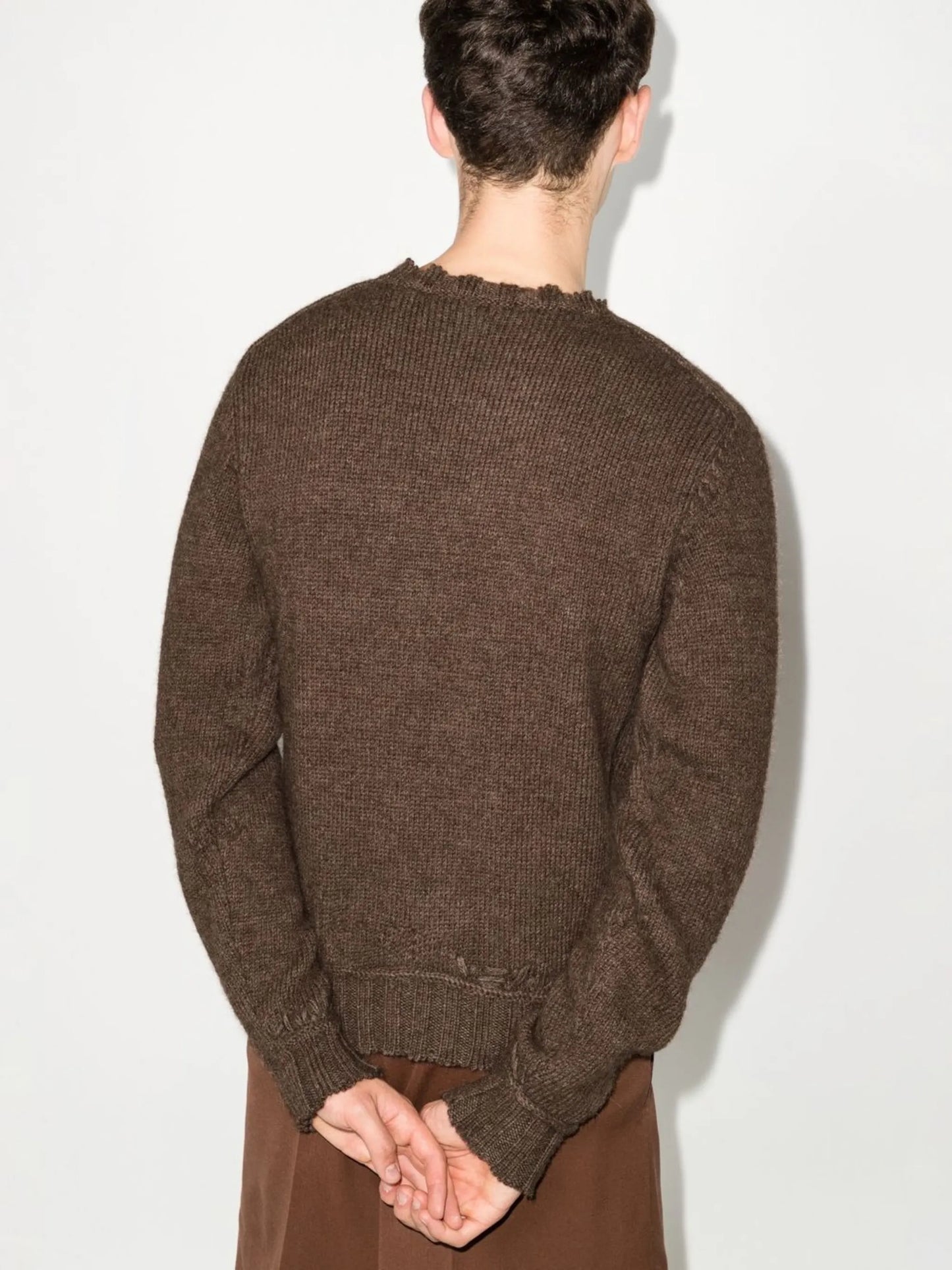 floral-embroidered crew neck sweater