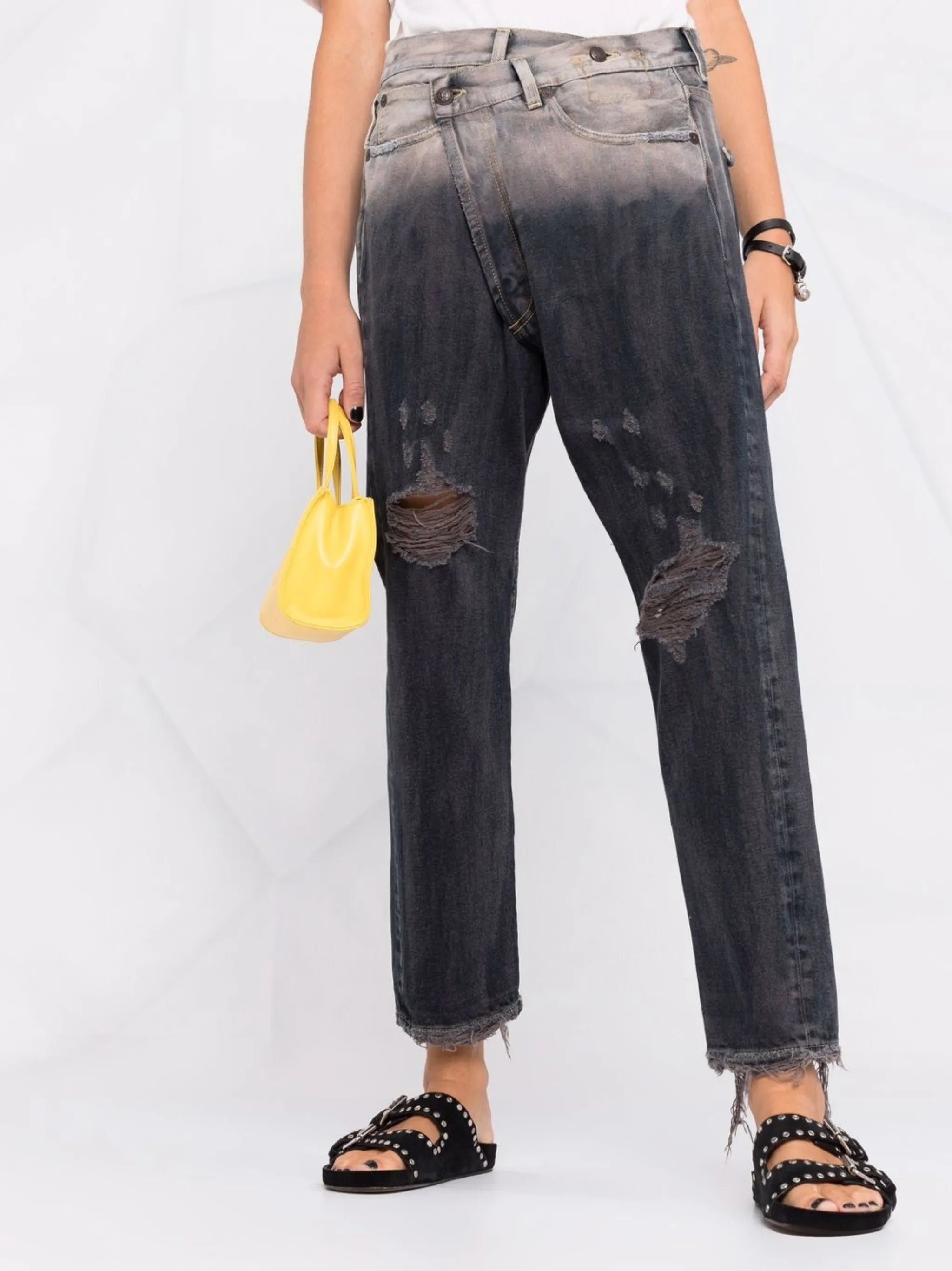 distressed ombre jeans