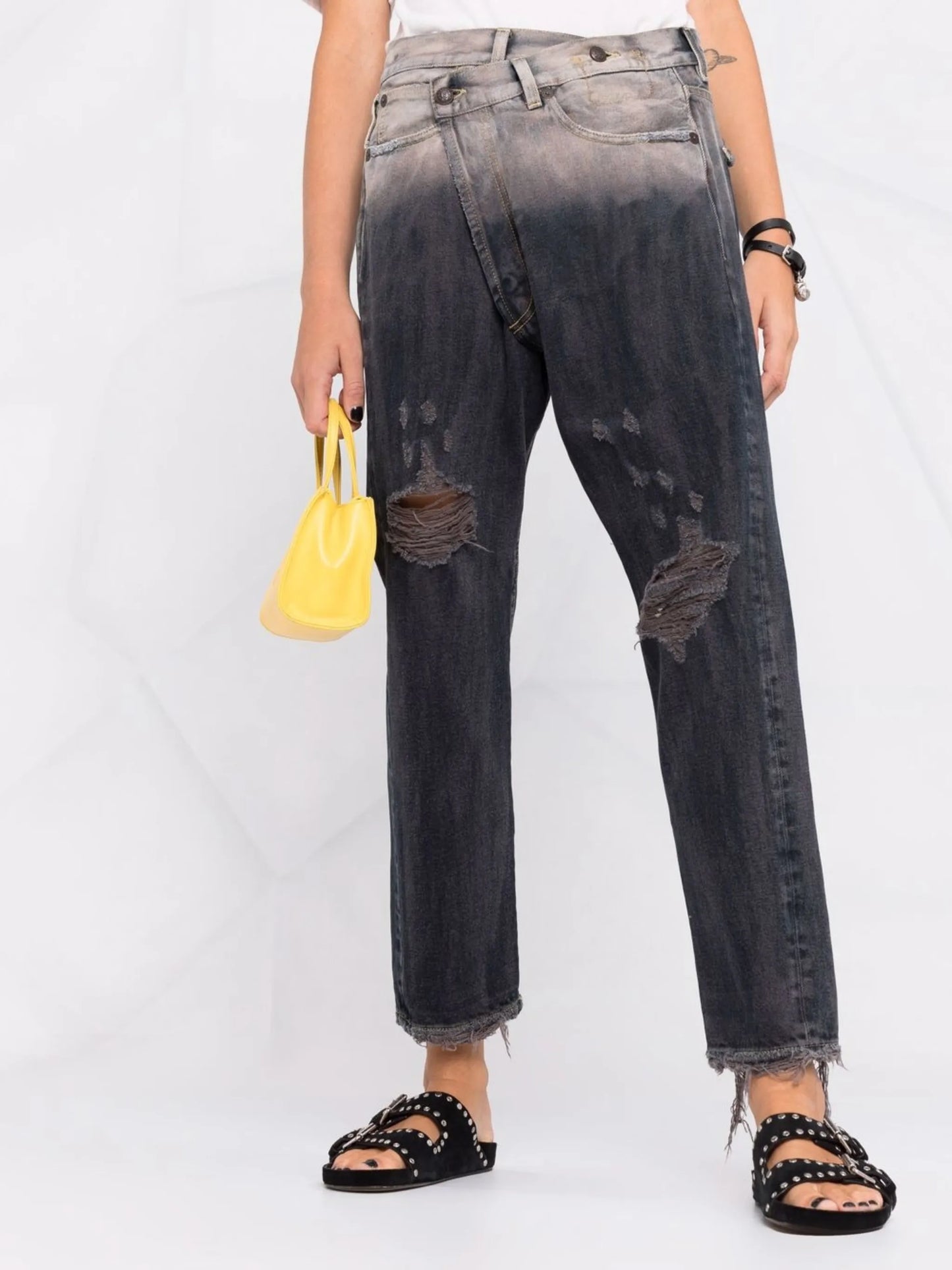 distressed ombre jeans