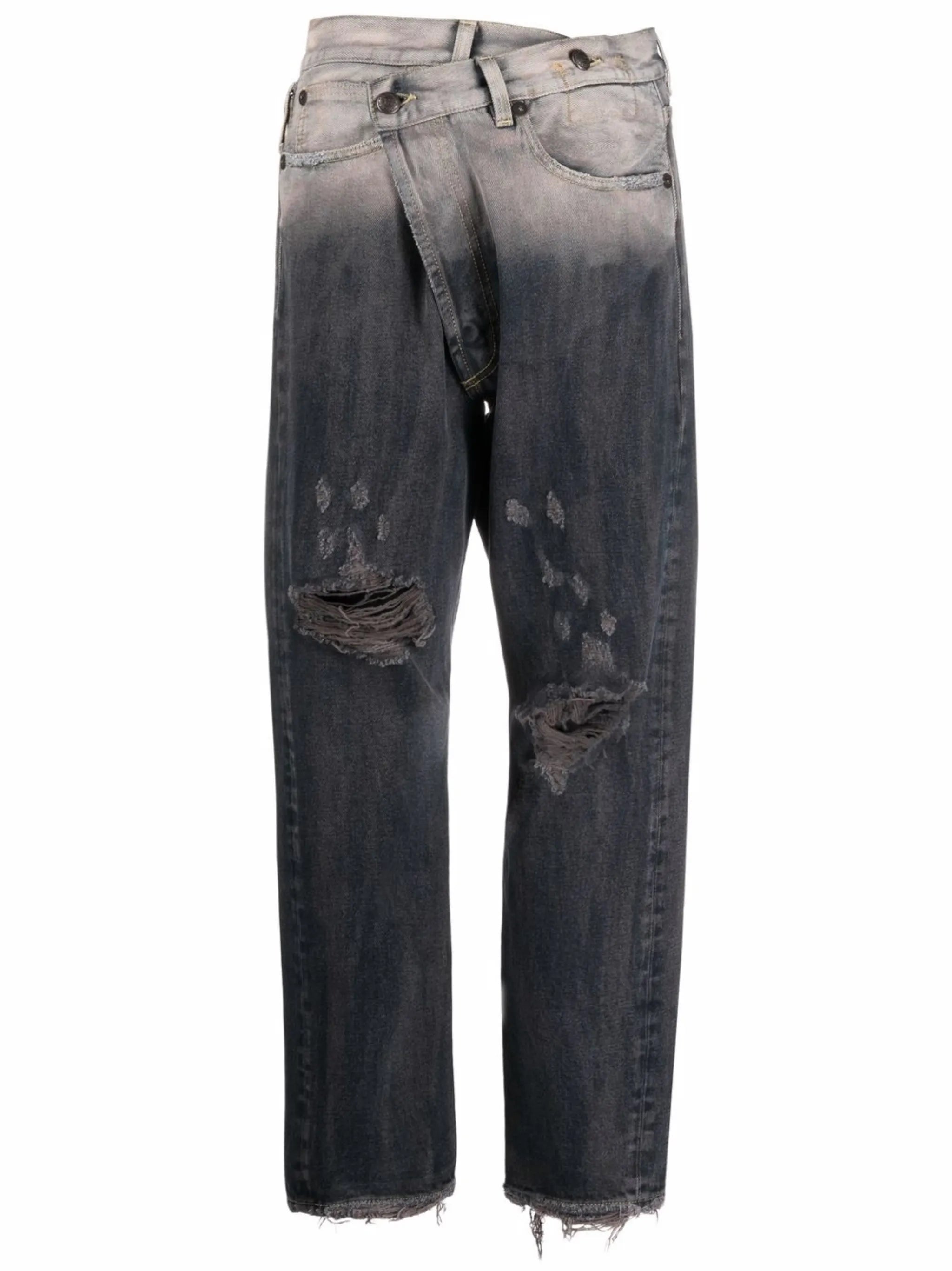 distressed ombre jeans