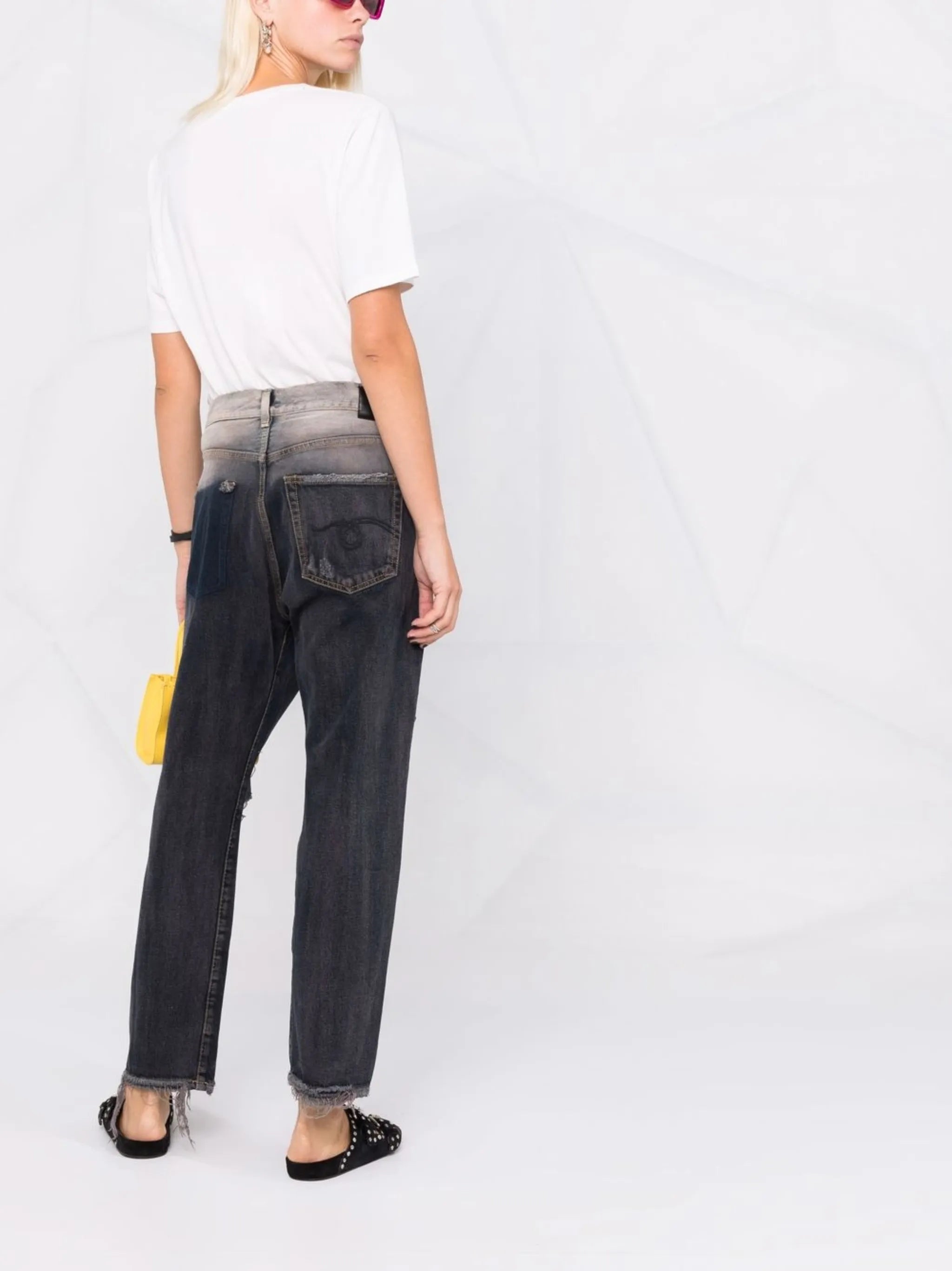distressed ombre jeans