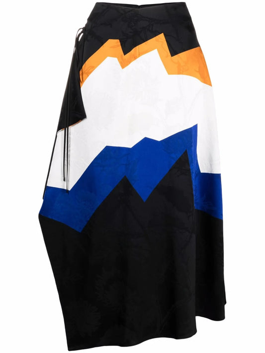 colour-block asymmetric skirt