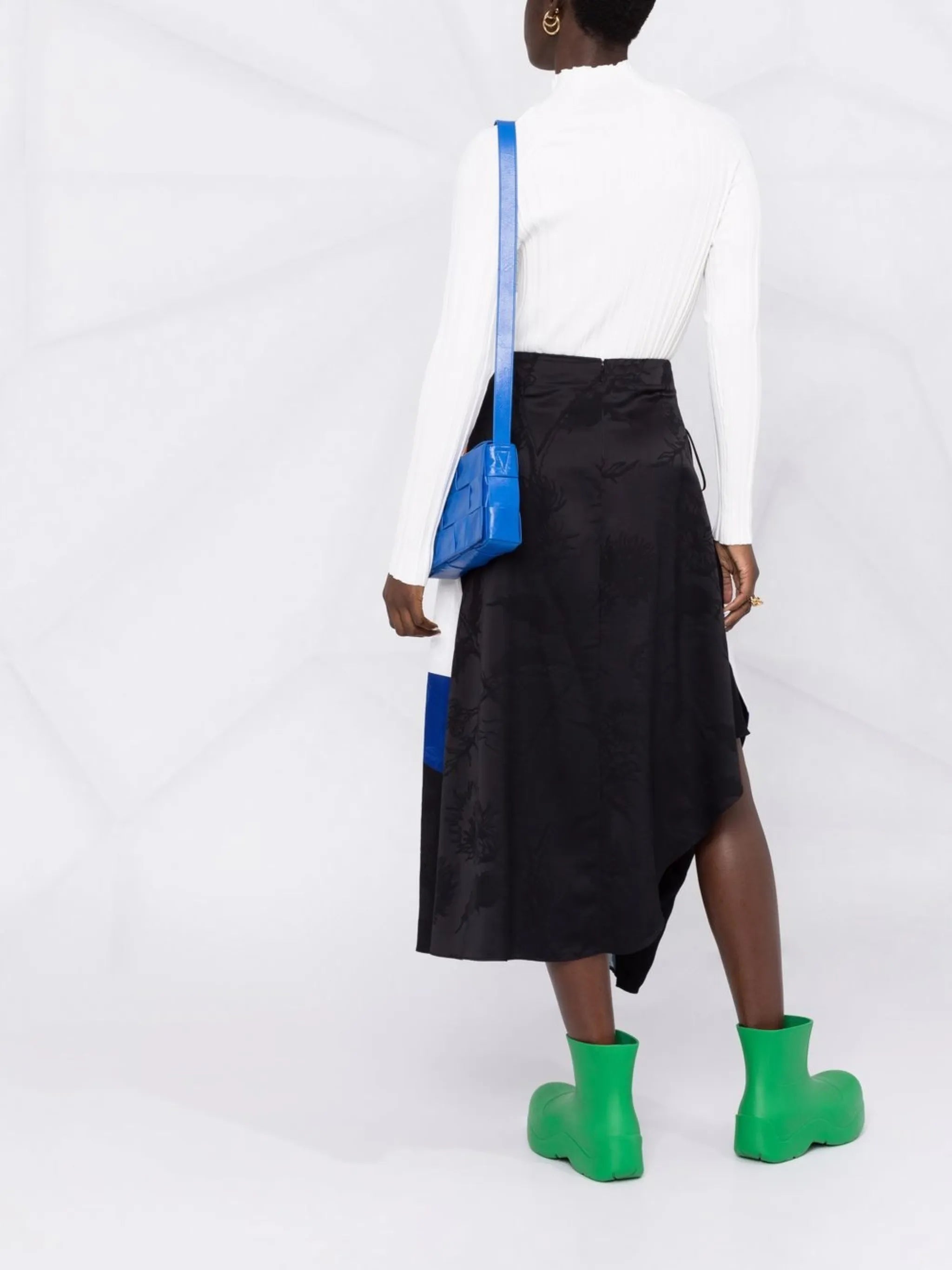 colour-block asymmetric skirt