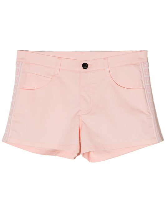 logo-trim denim shorts