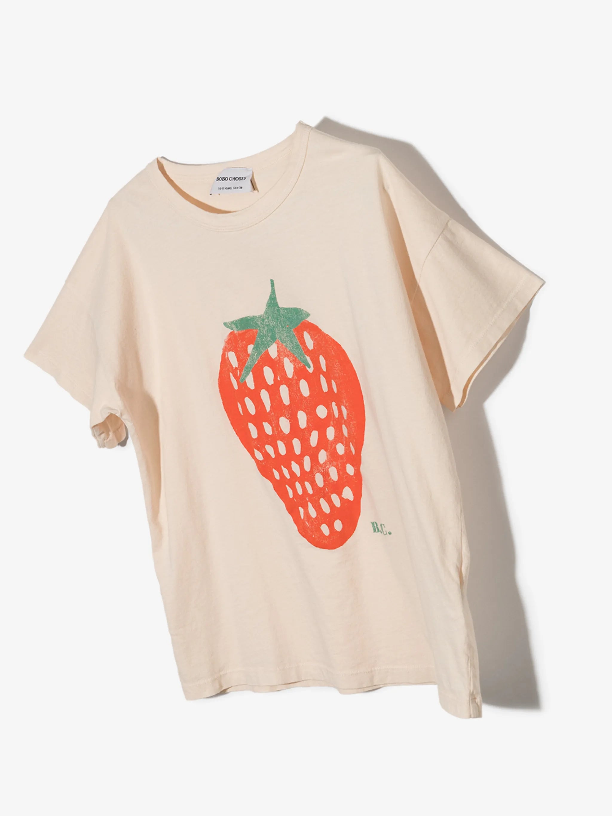 Strawberry-print organic cotton T-shirt