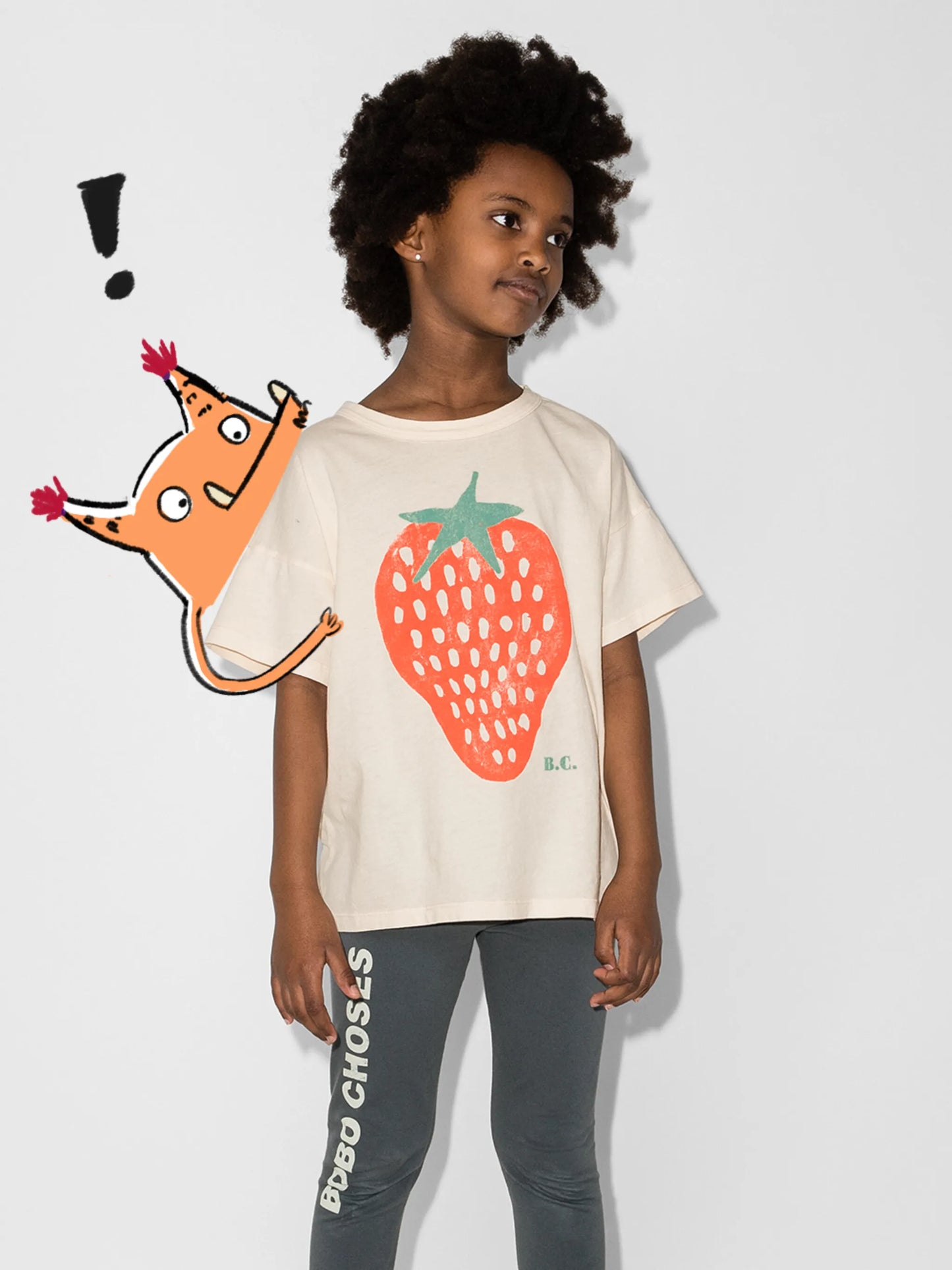 Strawberry-print organic cotton T-shirt
