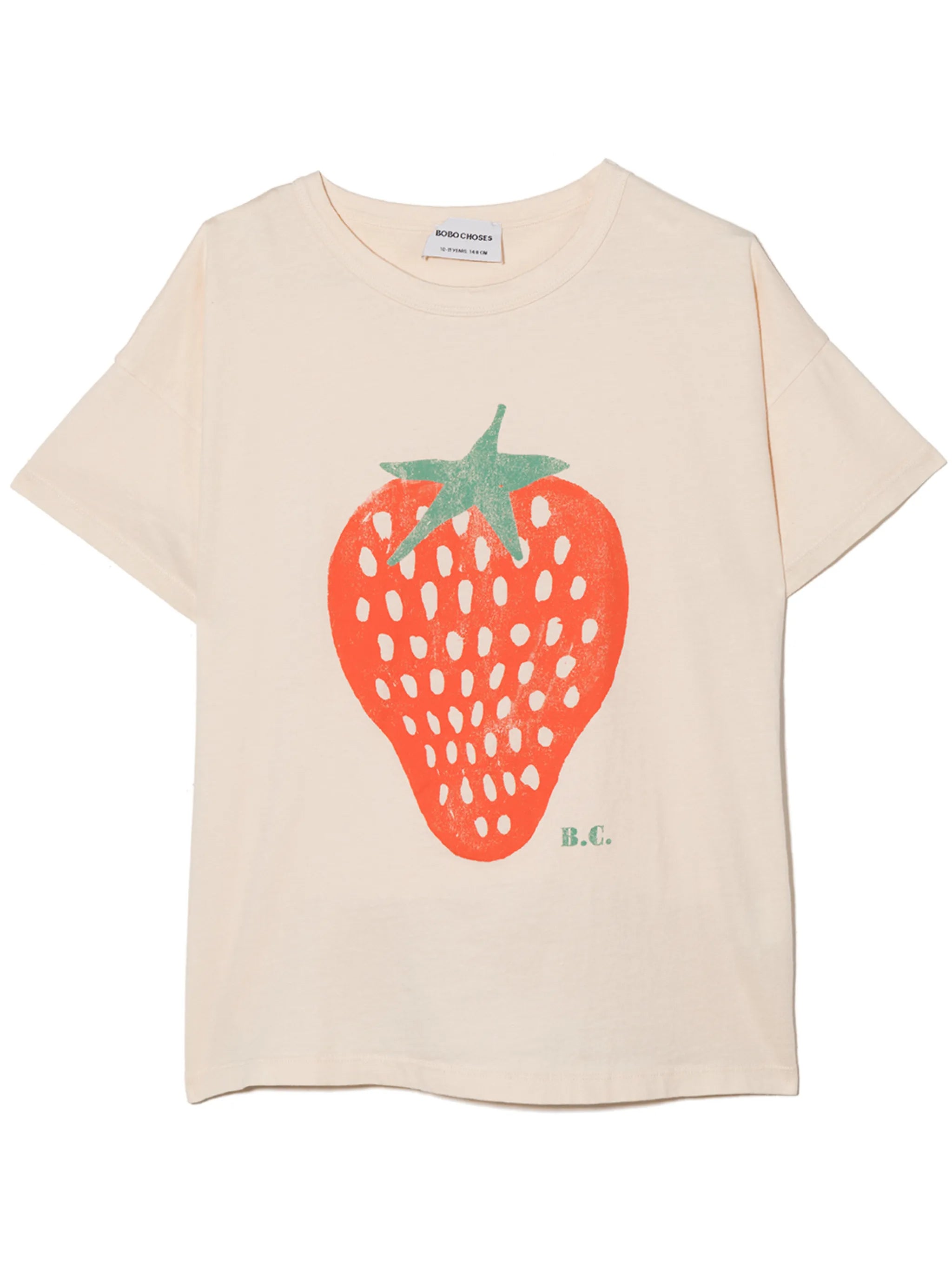 Strawberry-print organic cotton T-shirt