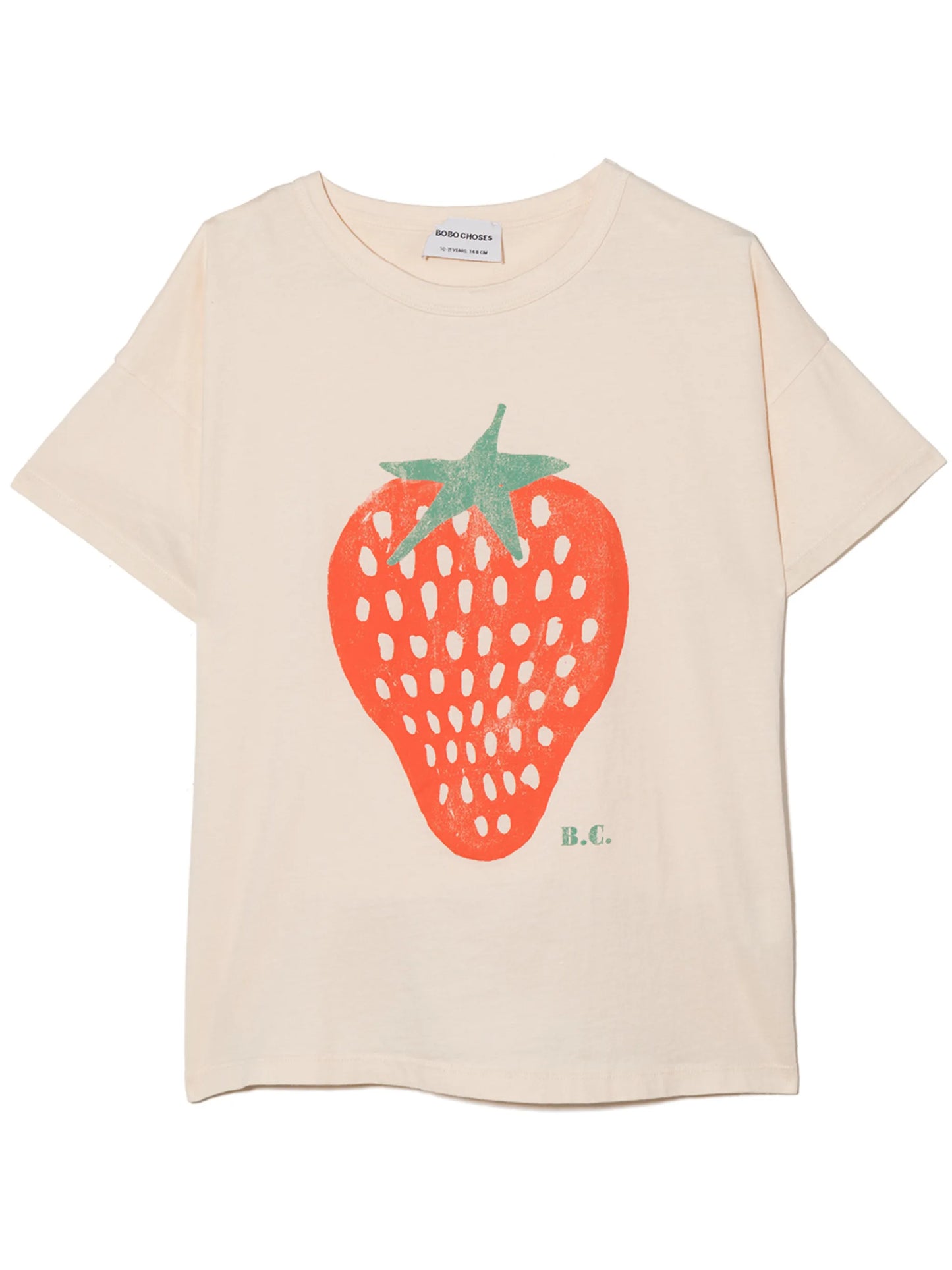 Strawberry-print organic cotton T-shirt
