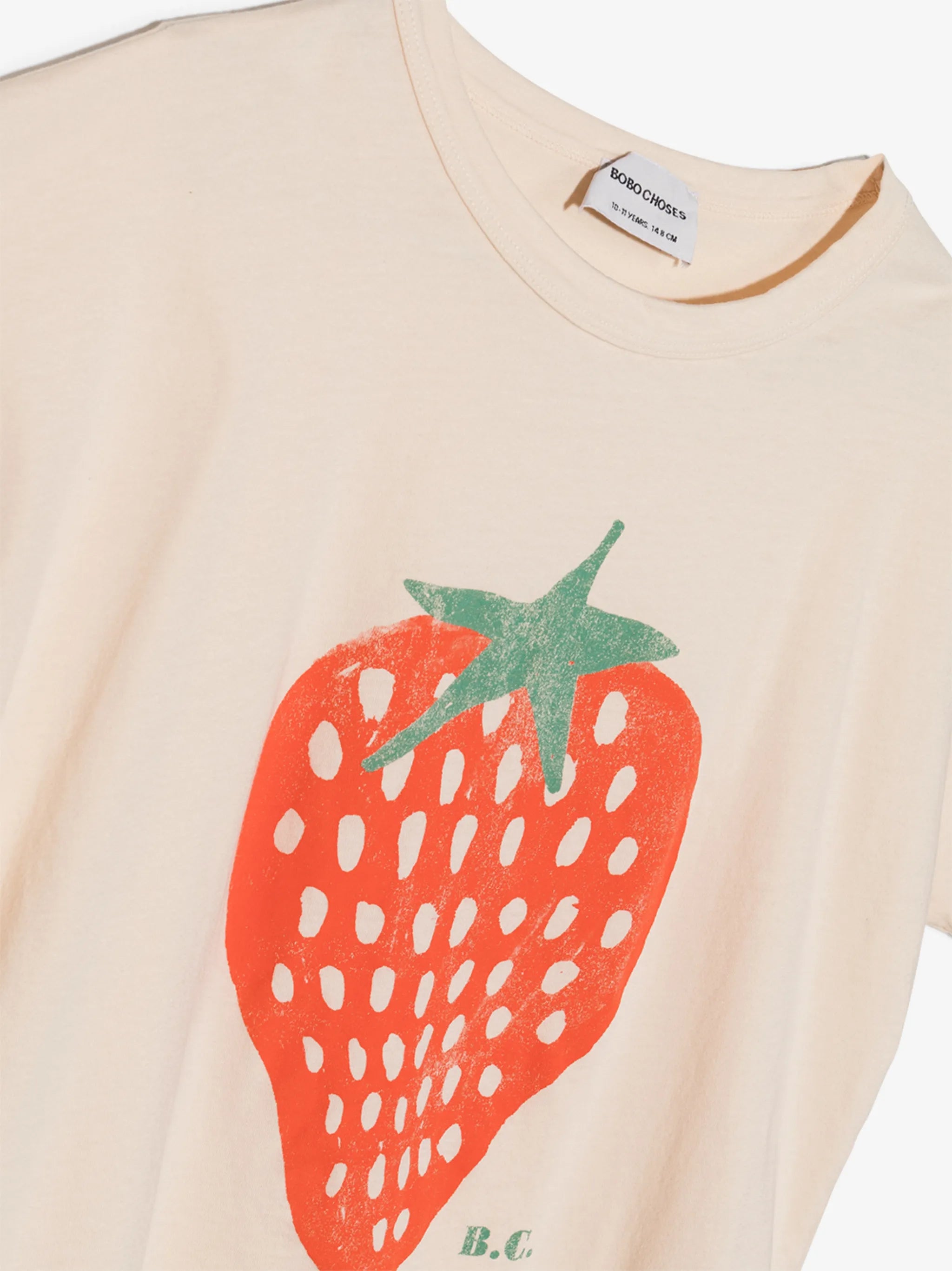 Strawberry-print organic cotton T-shirt