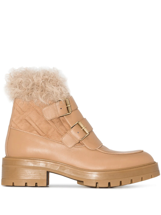 Ryan faux-fur buckle-strap boots