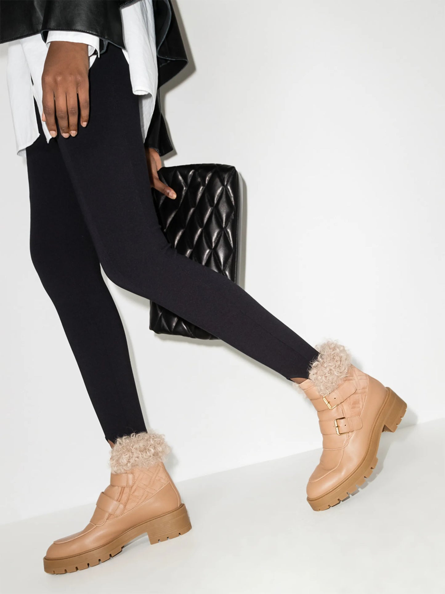 Ryan faux-fur buckle-strap boots