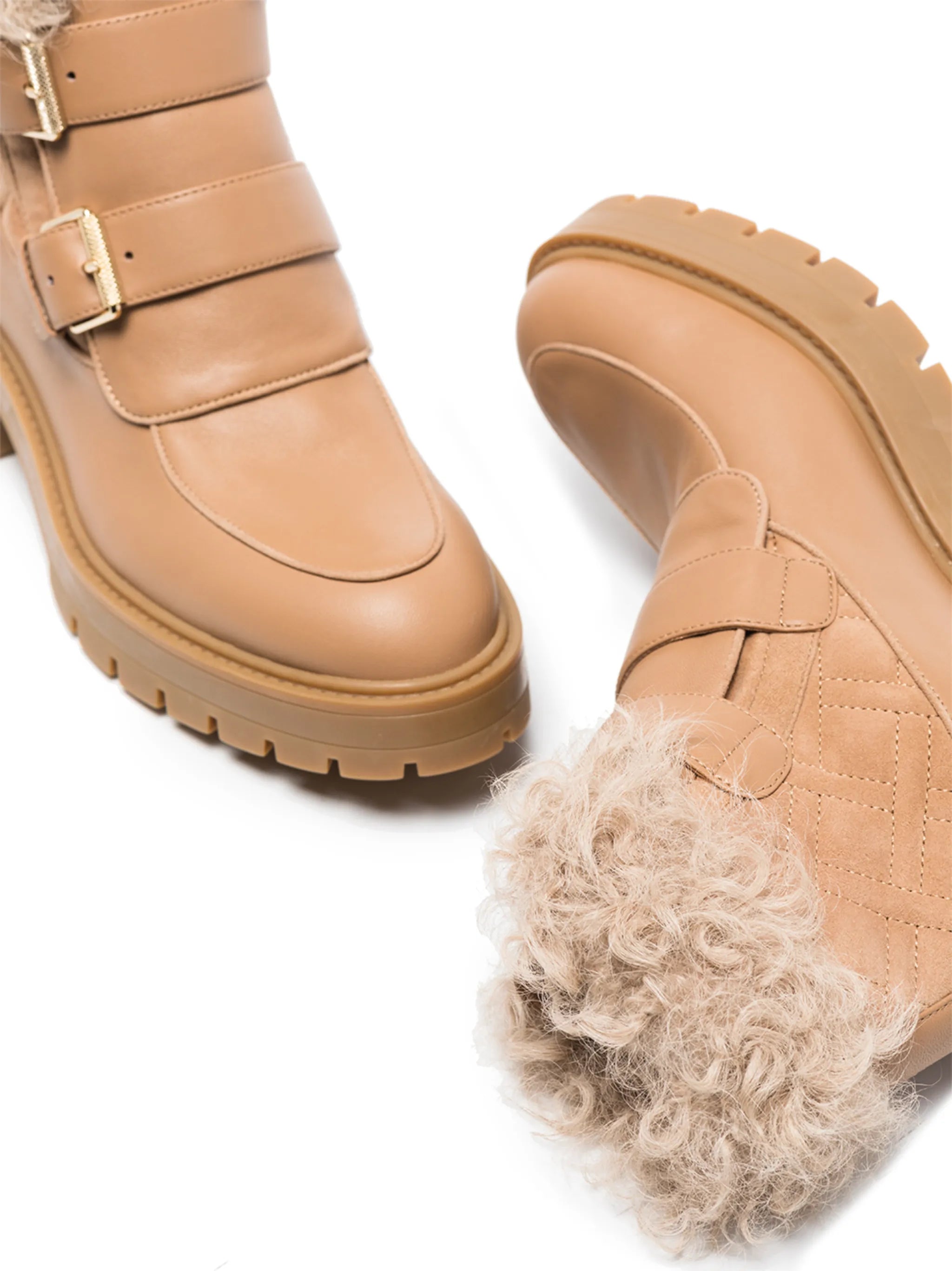 Ryan faux-fur buckle-strap boots