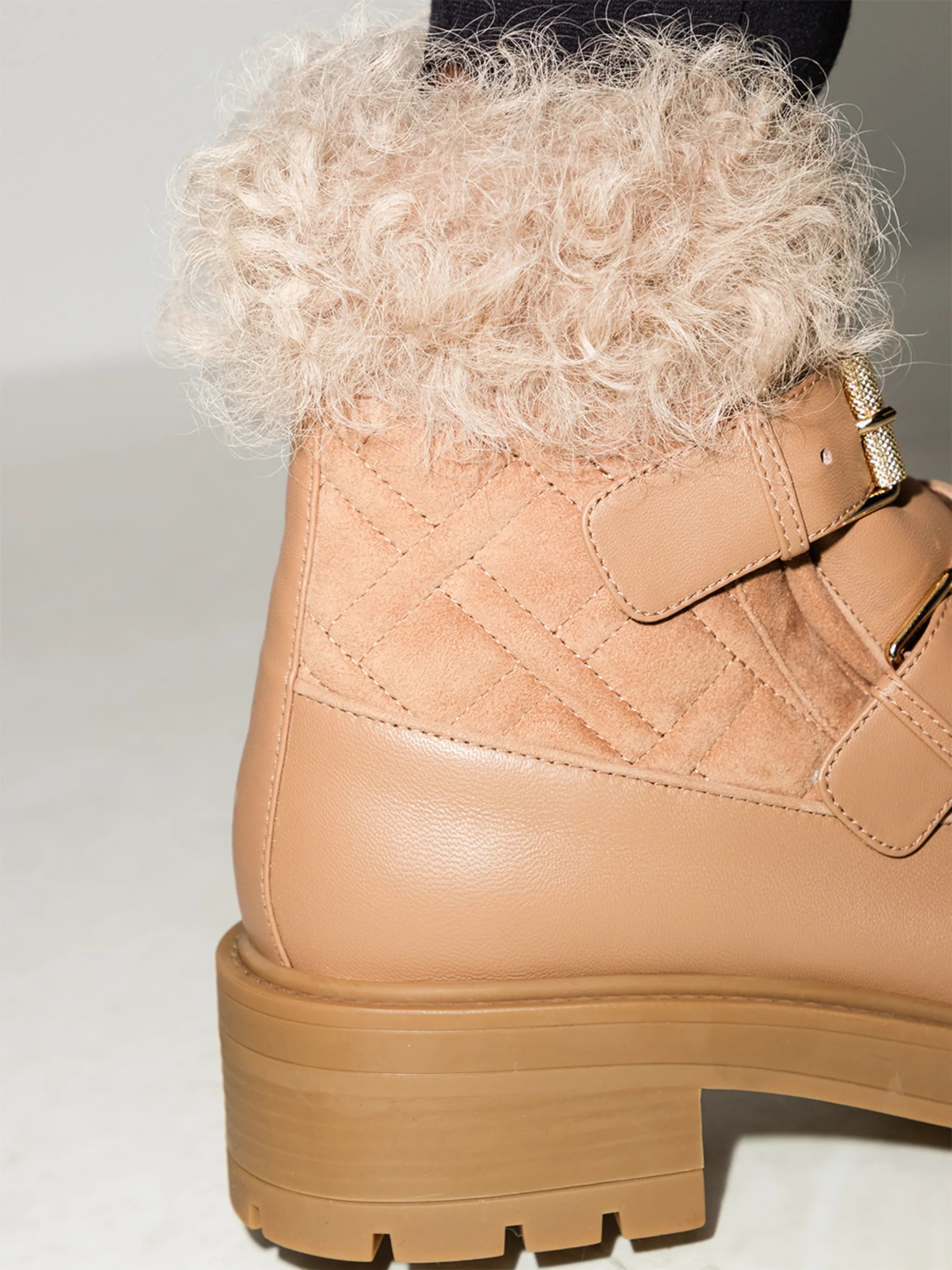 Ryan faux-fur buckle-strap boots
