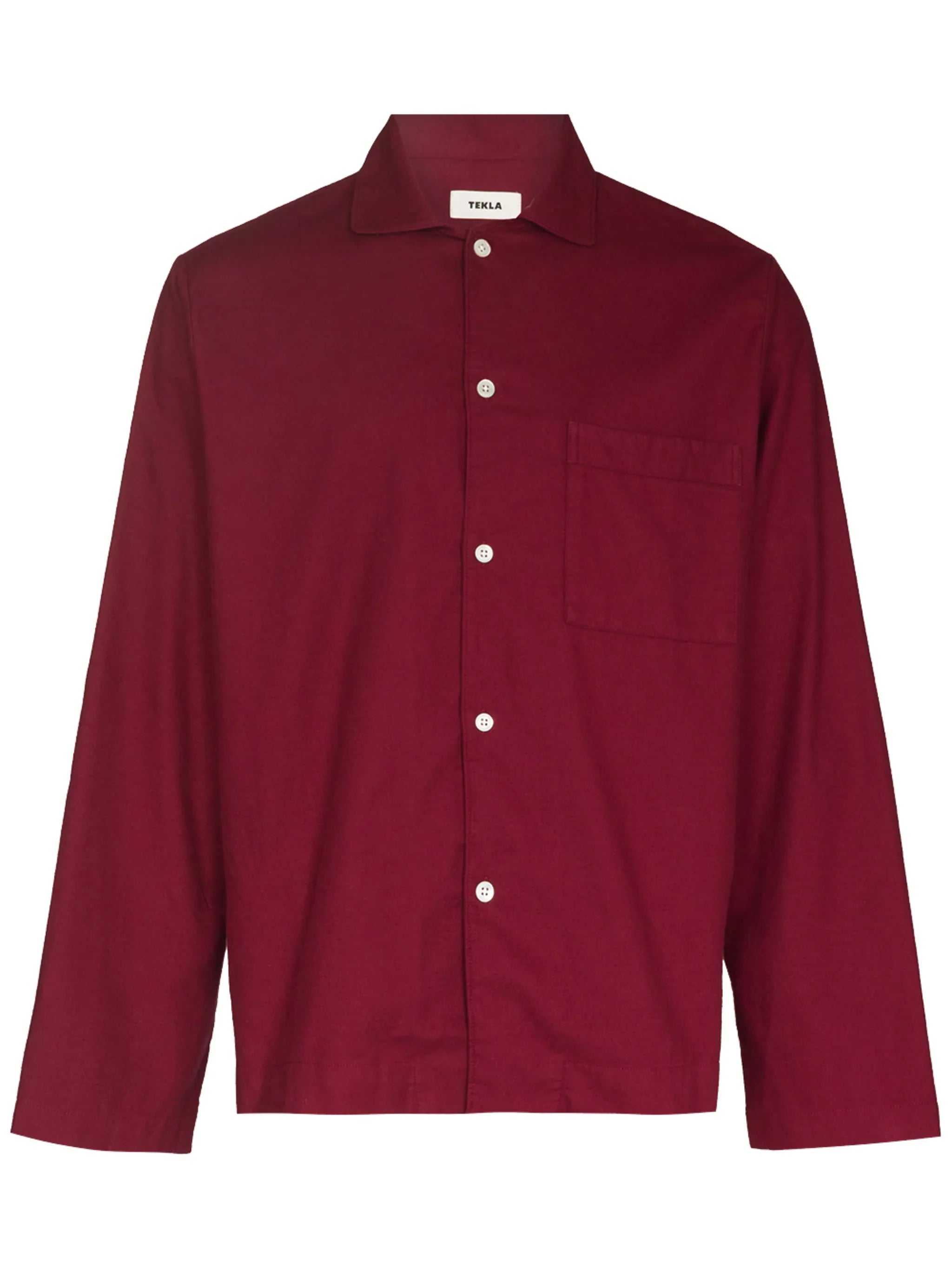 flannel long-sleeve pajama shirt