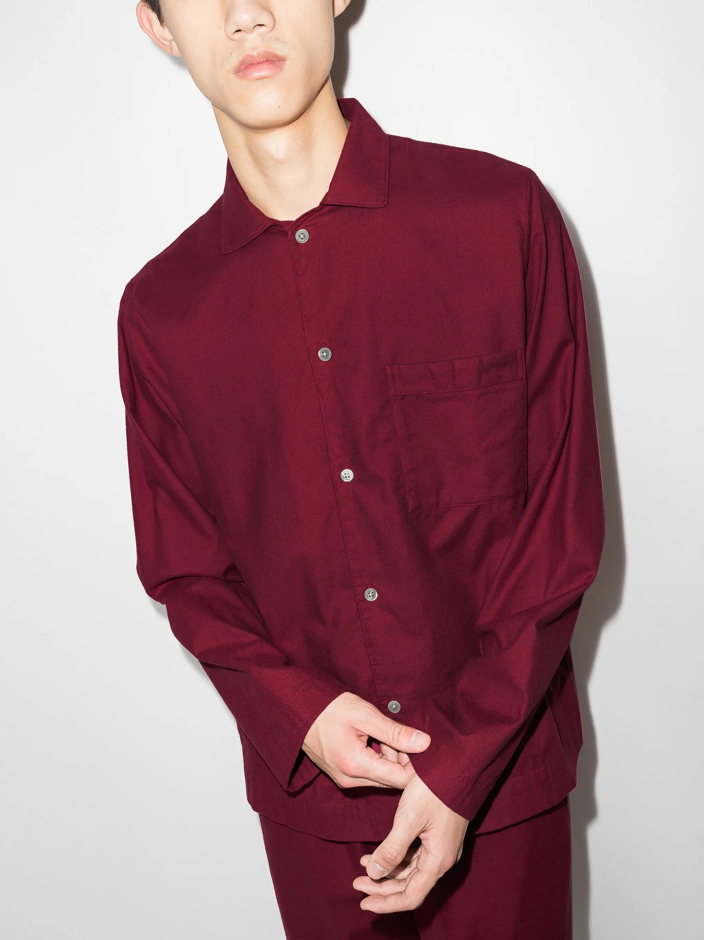flannel long-sleeve pajama shirt