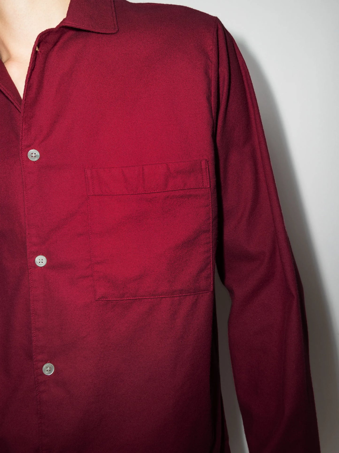 flannel long-sleeve pajama shirt