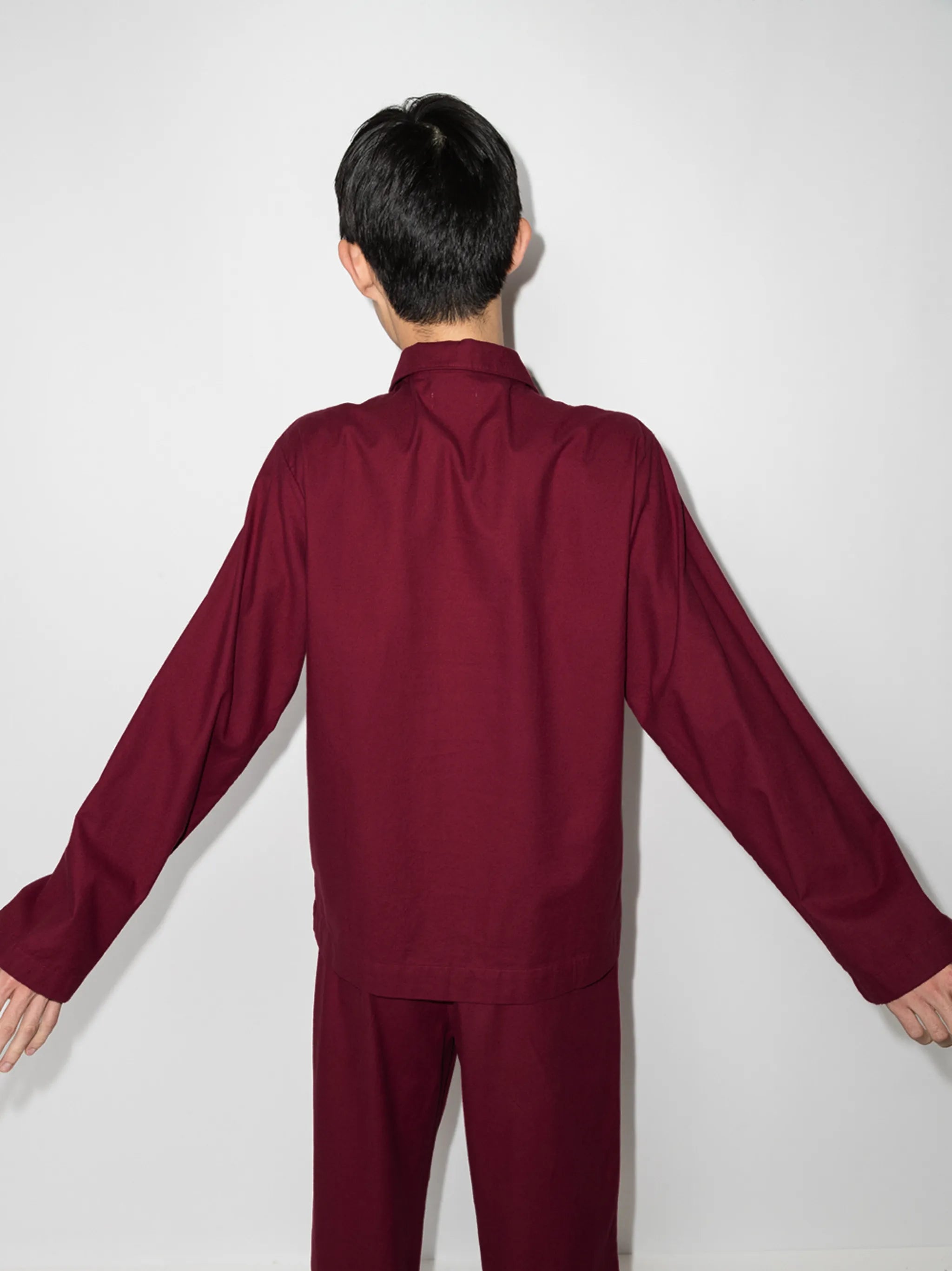 flannel long-sleeve pajama shirt