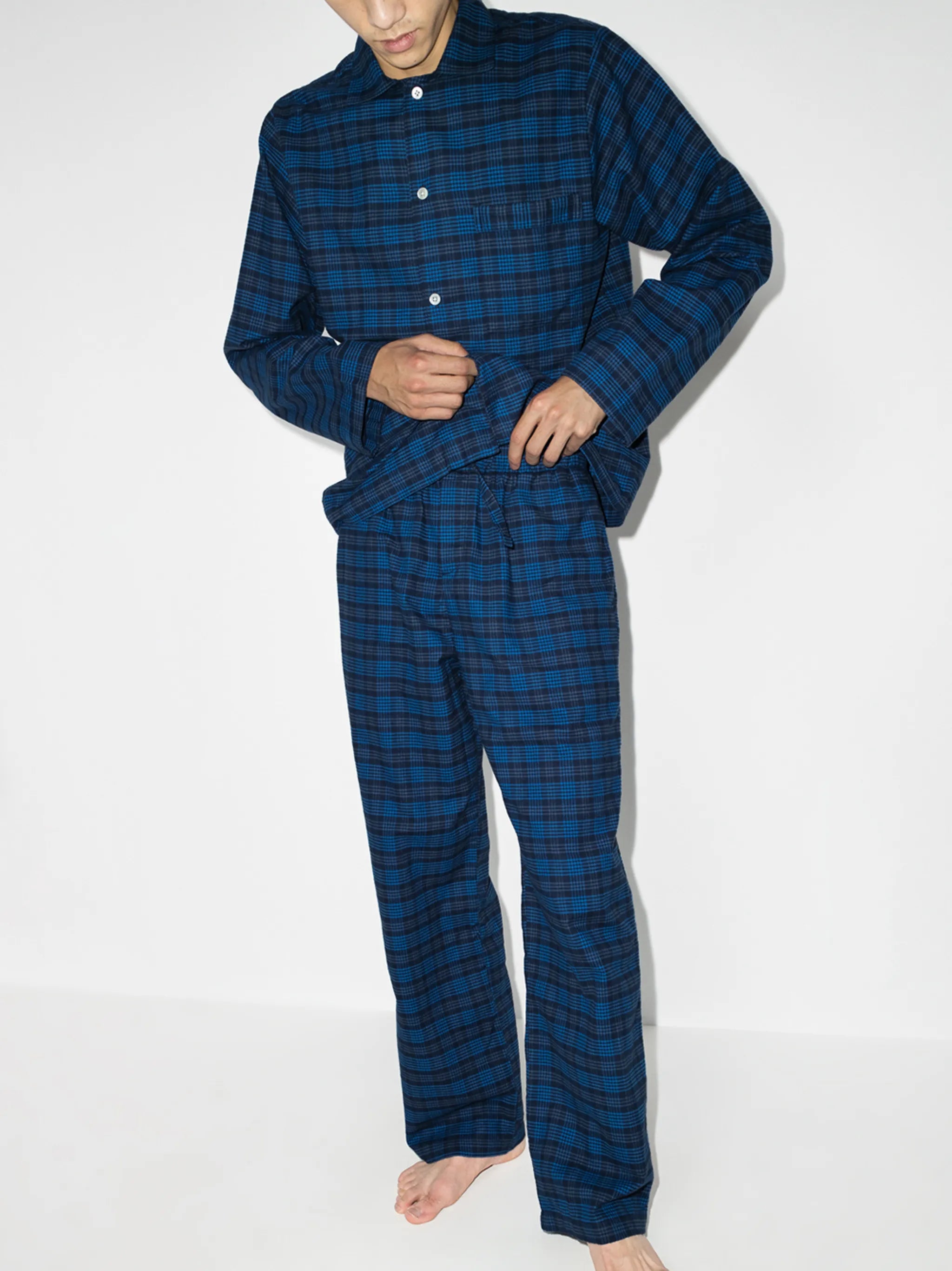 flannel check pajama trousers