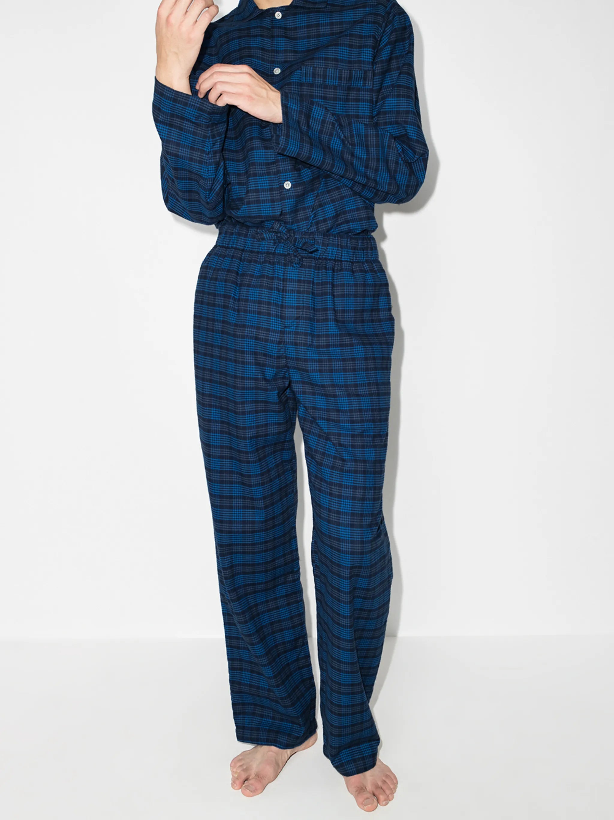 flannel check pajama trousers