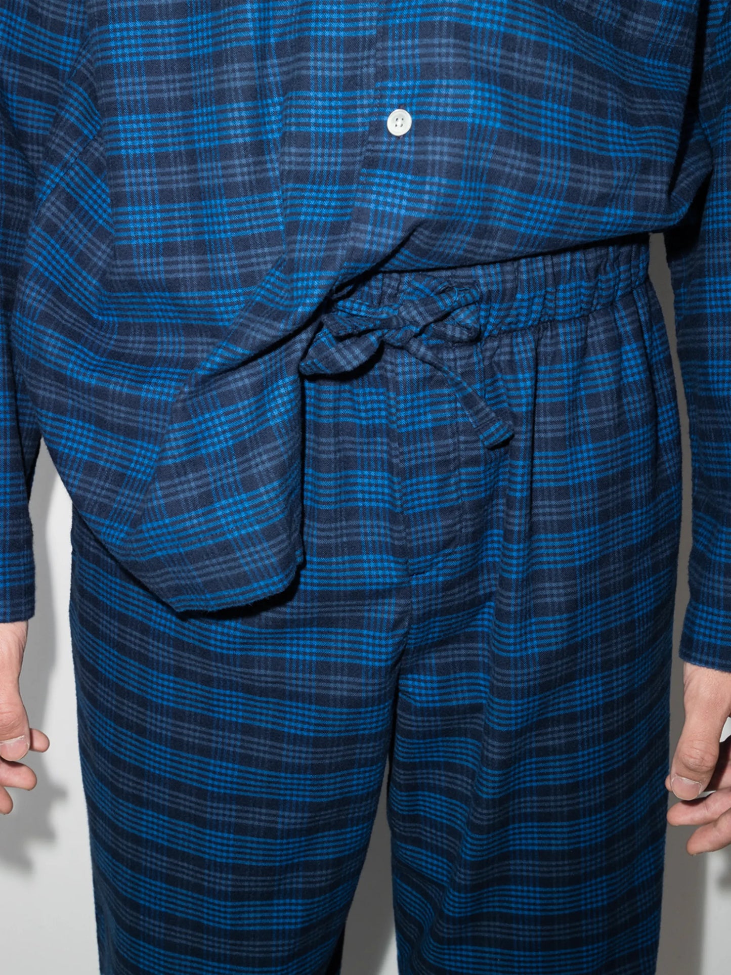 flannel check pajama trousers