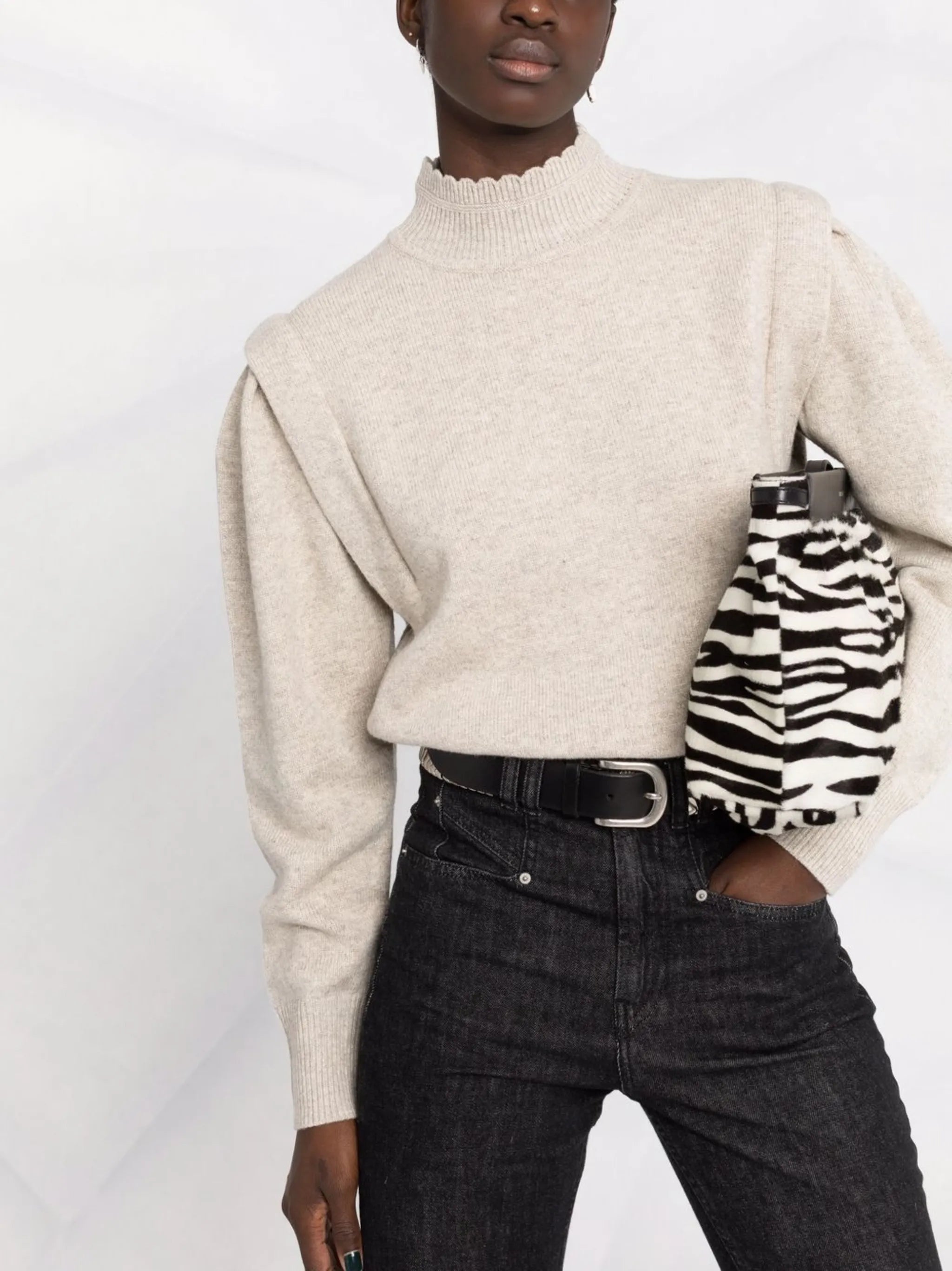 Lucile oversized-shoulder jumper
