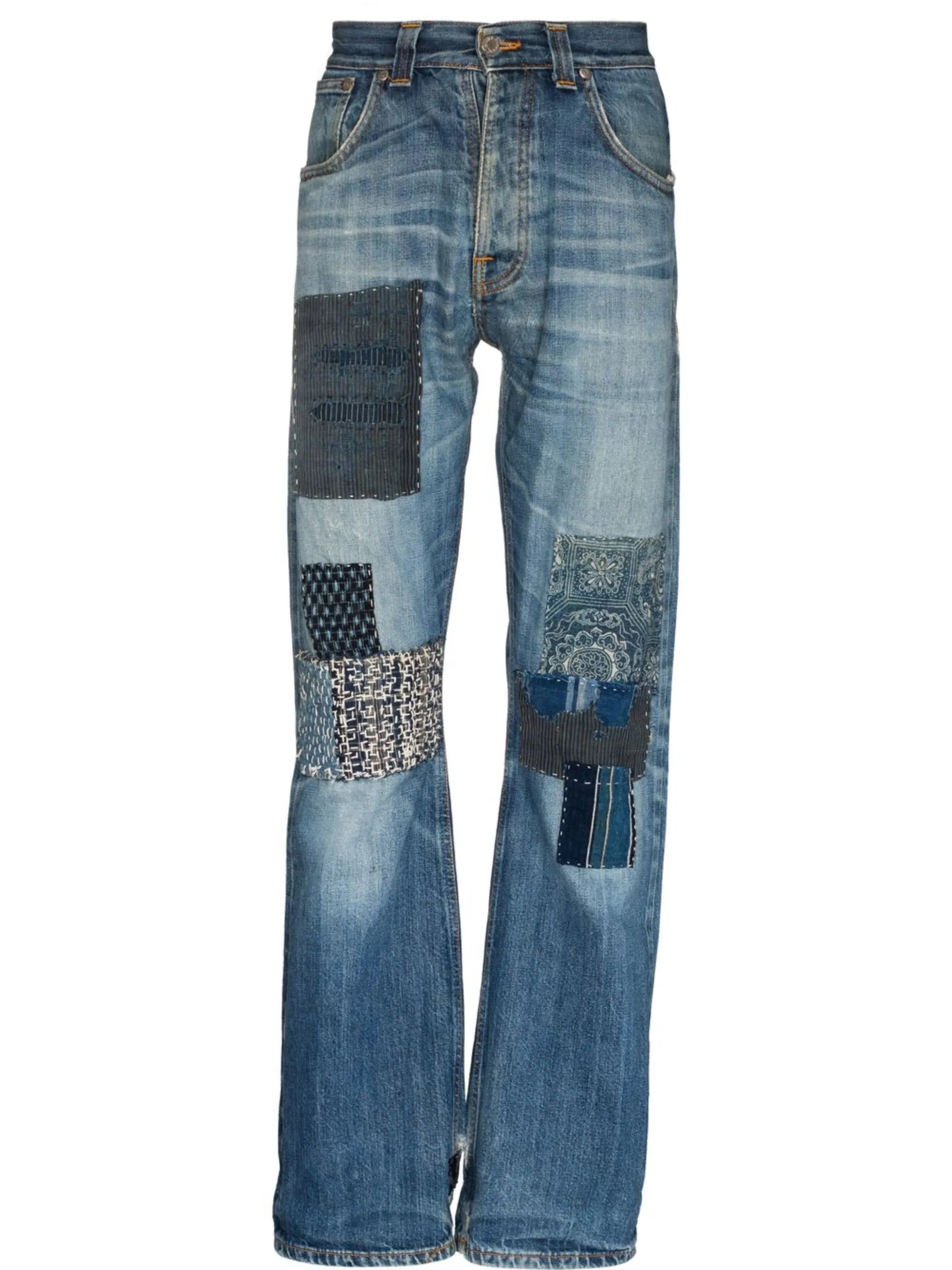 Reworked straight-legged jeans
