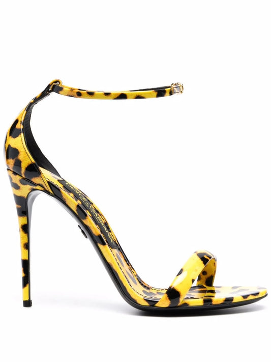 leopard-print open toe sandals