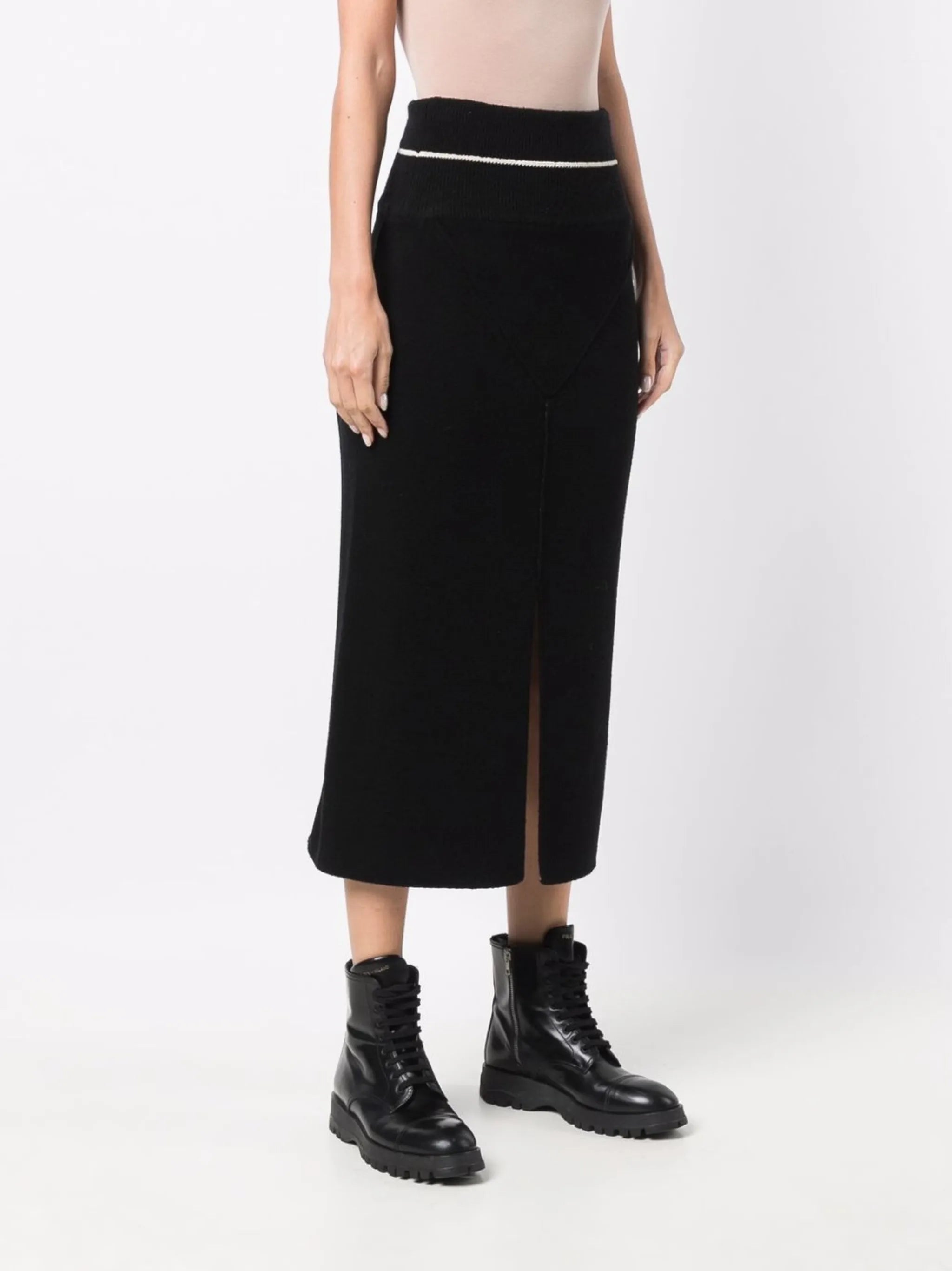 front-slit skirt