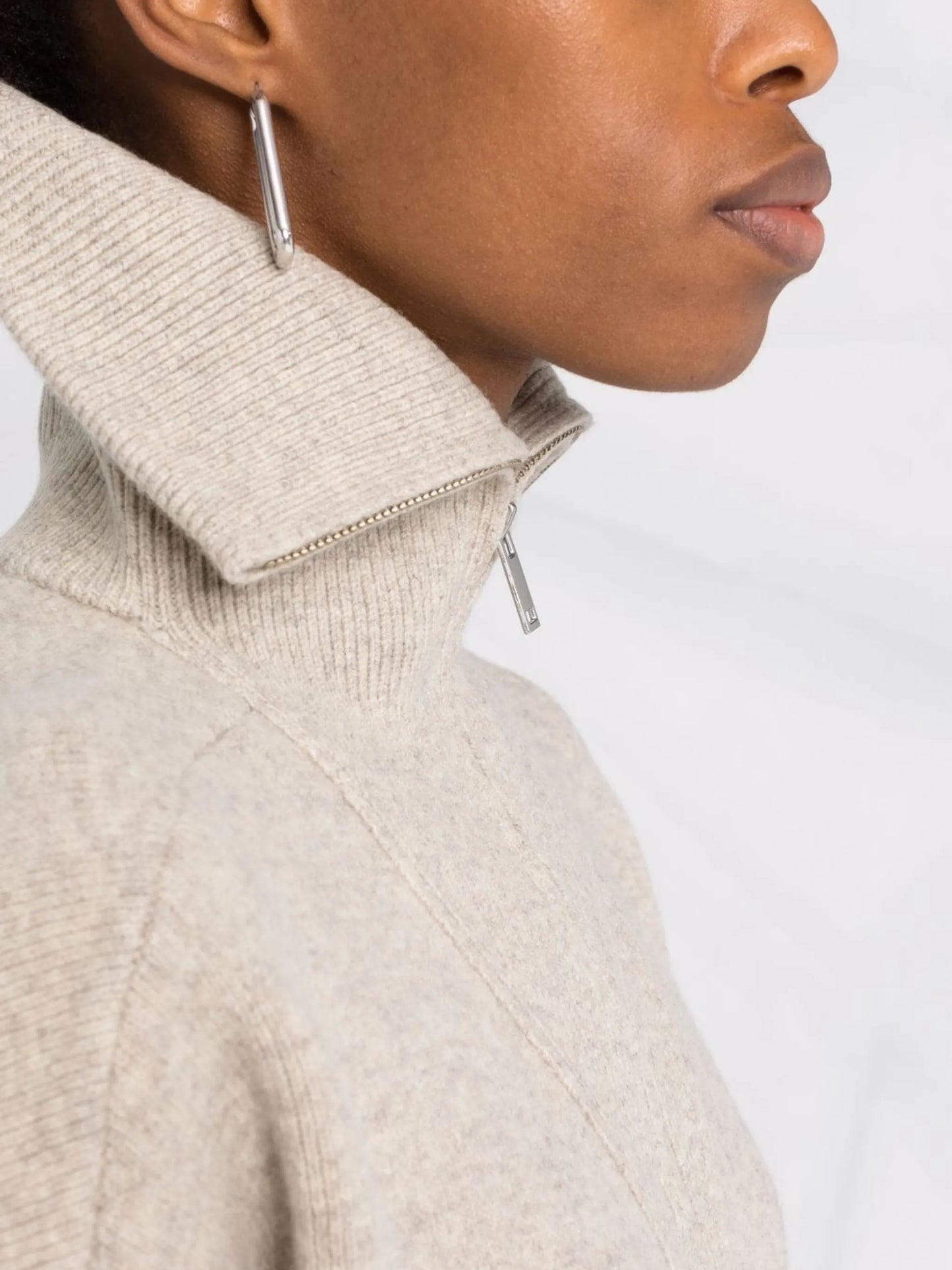 knitted zipped jumper