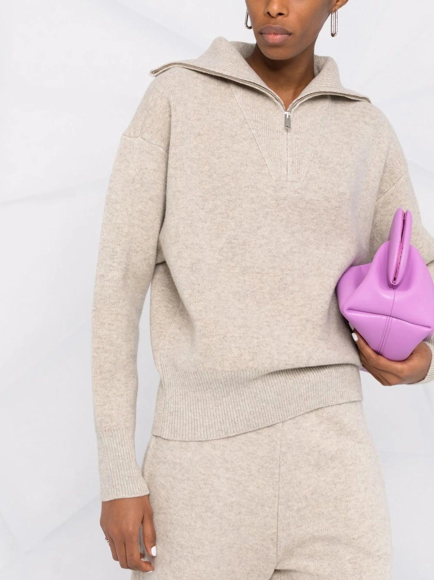 knitted zipped jumper