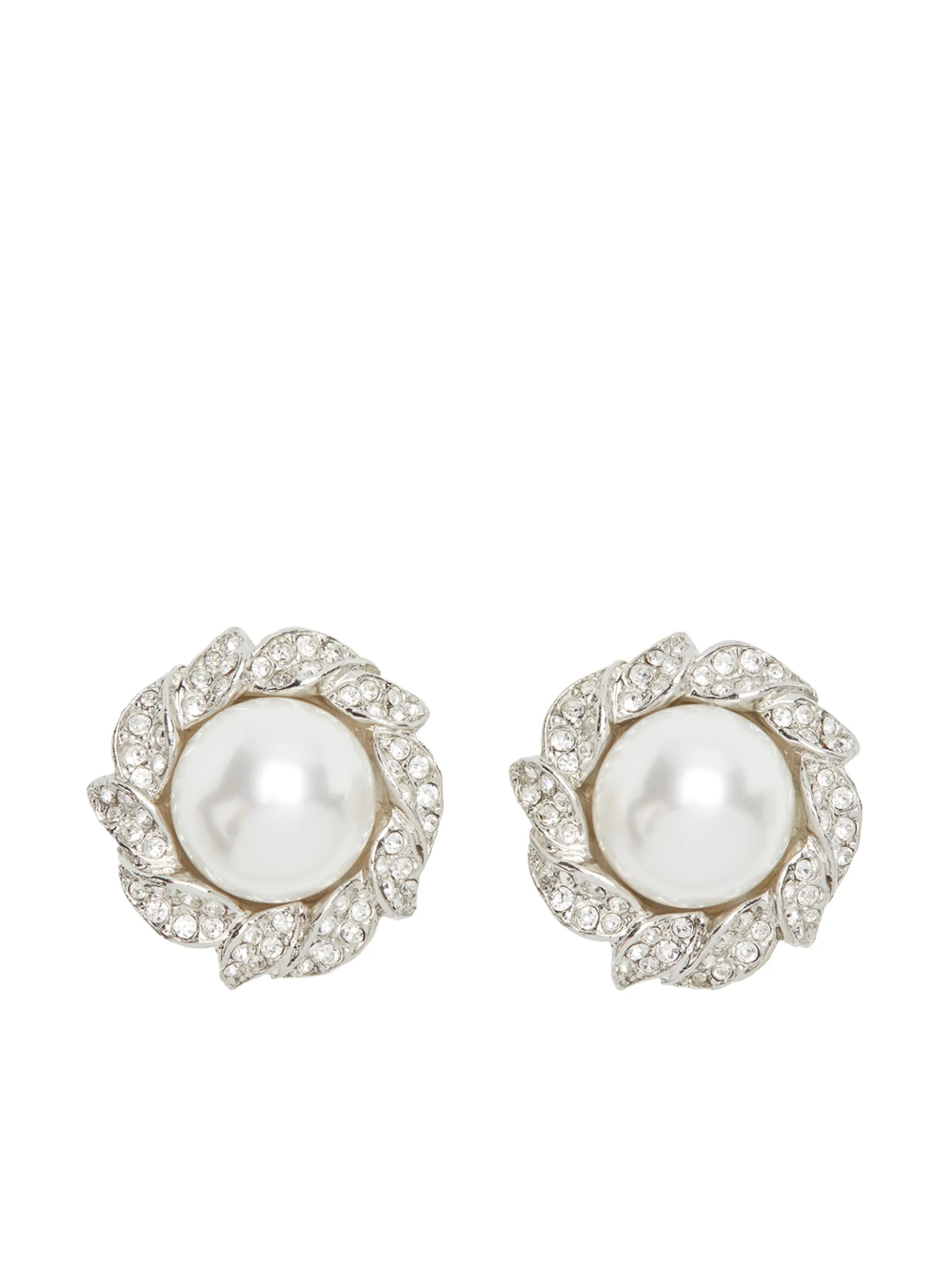 pearl-embellished clip-on earrings