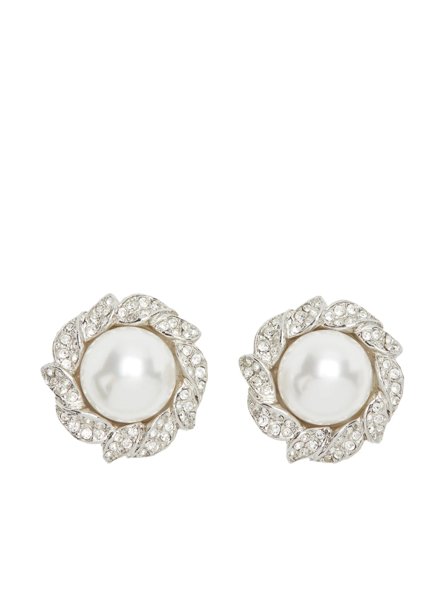 pearl-embellished clip-on earrings
