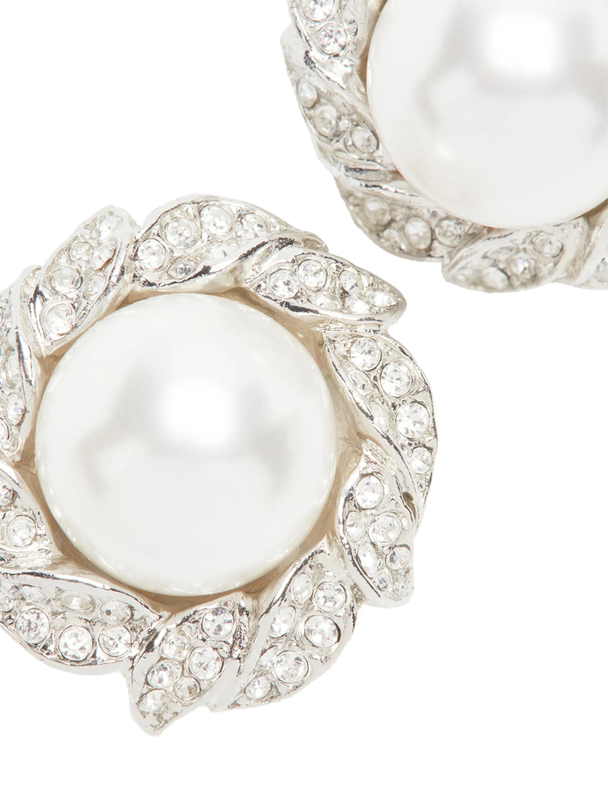 pearl-embellished clip-on earrings