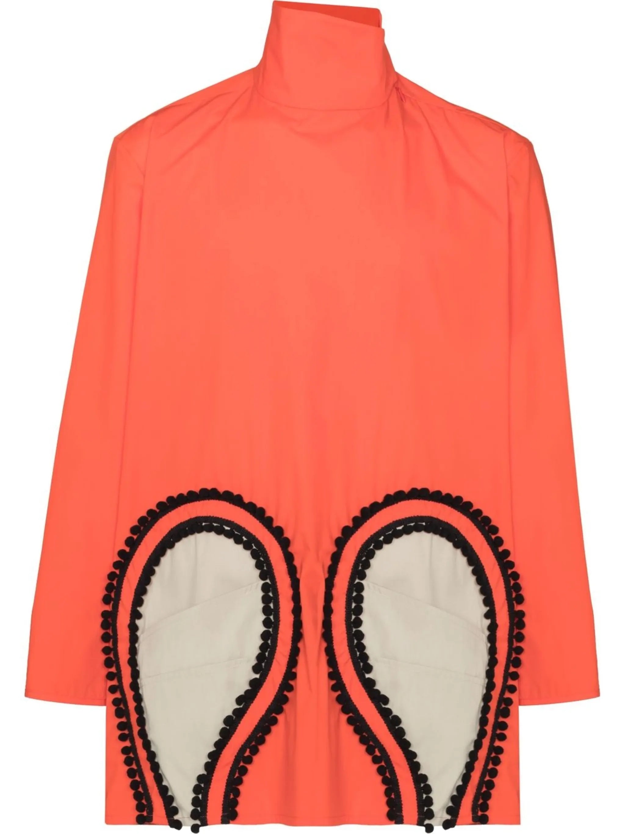 embroidered funnel-neck tunic