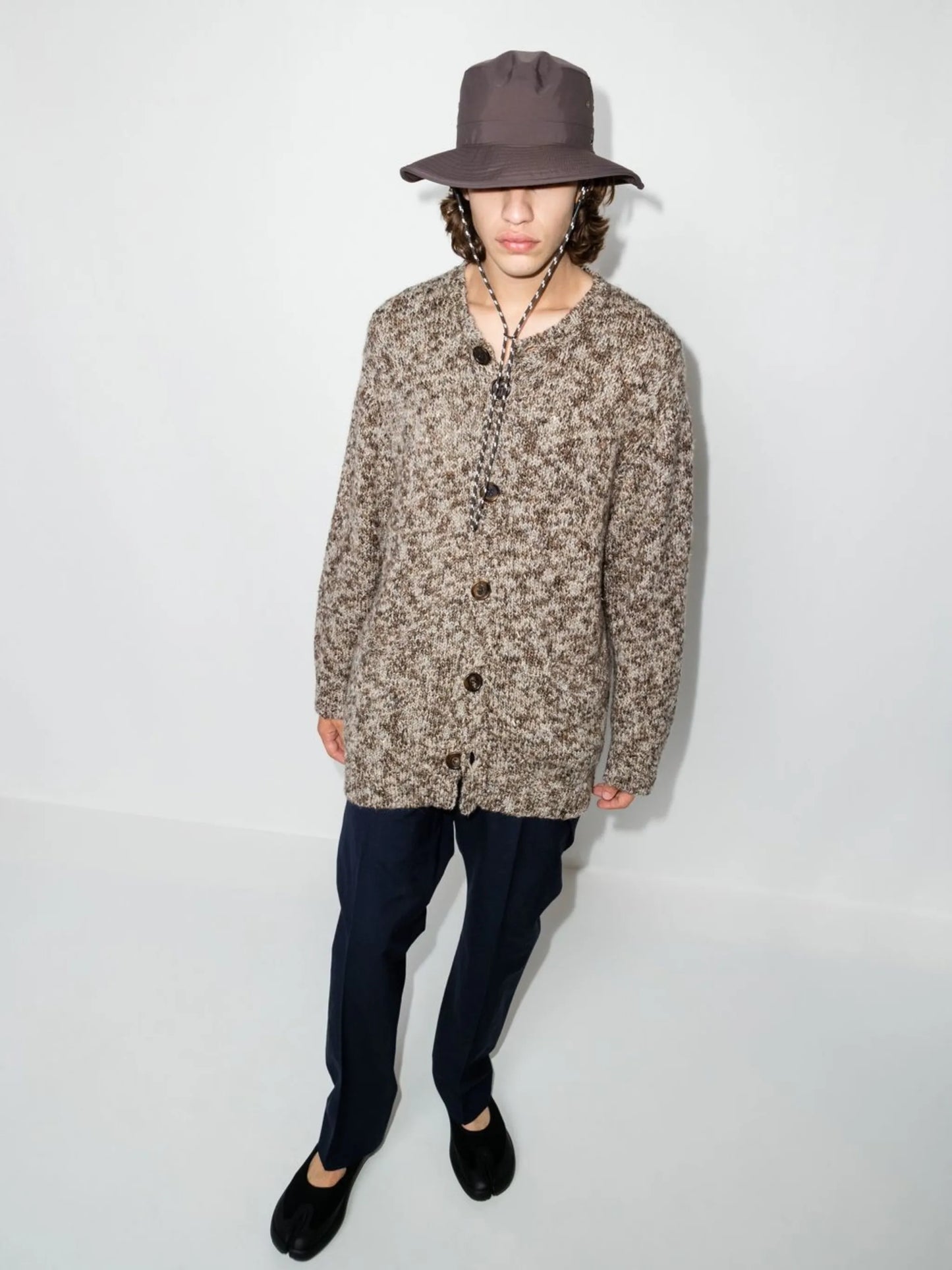 marl-knit oversized cardigan