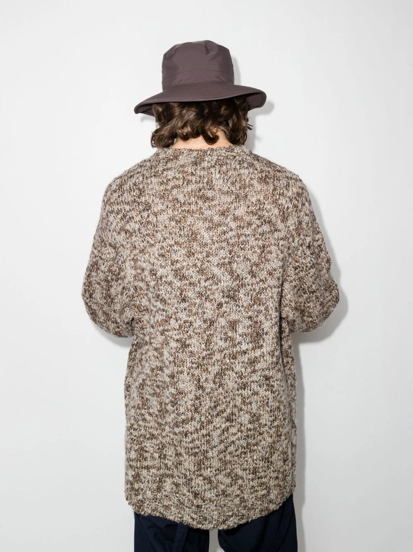 marl-knit oversized cardigan