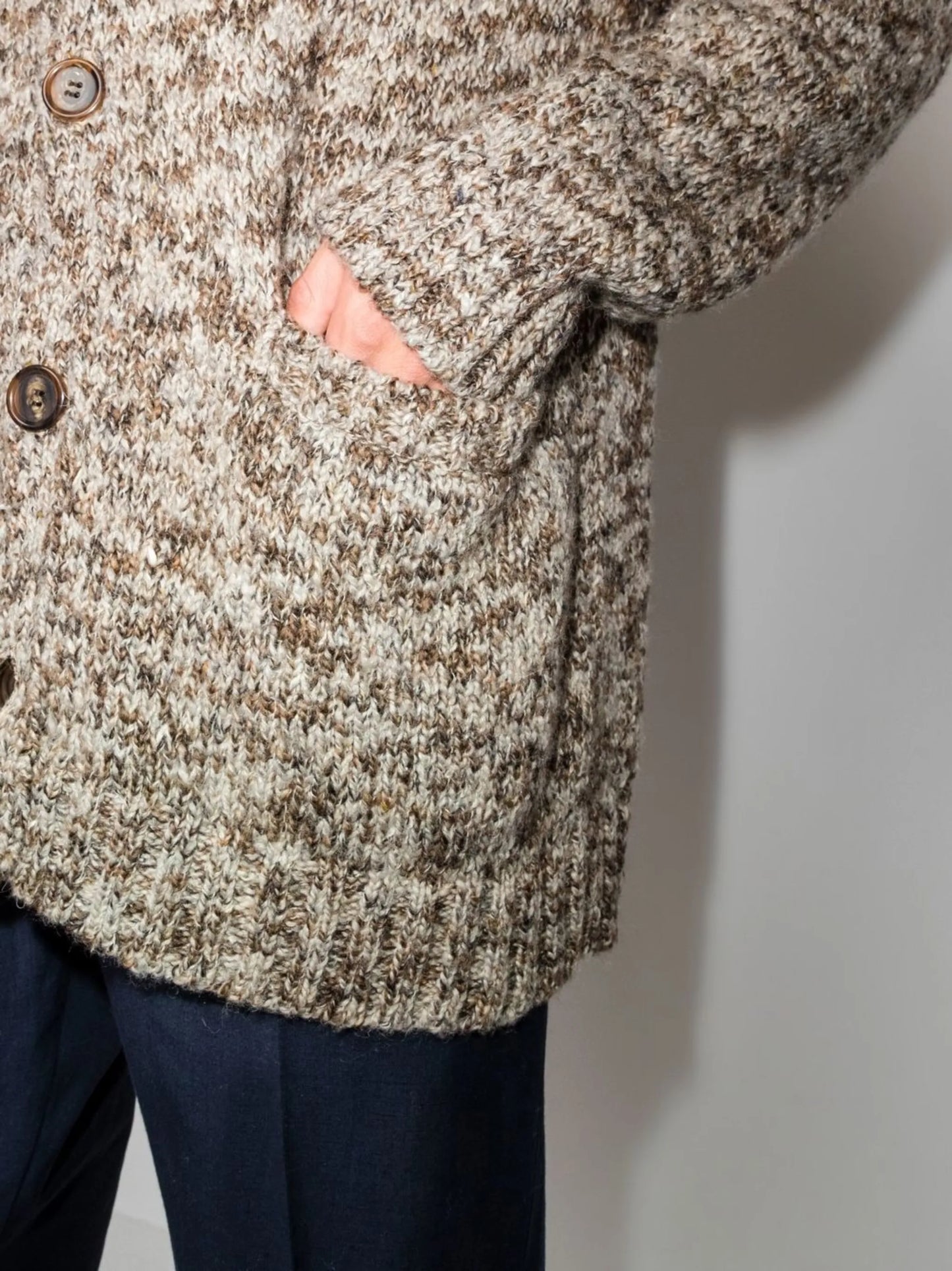 marl-knit oversized cardigan